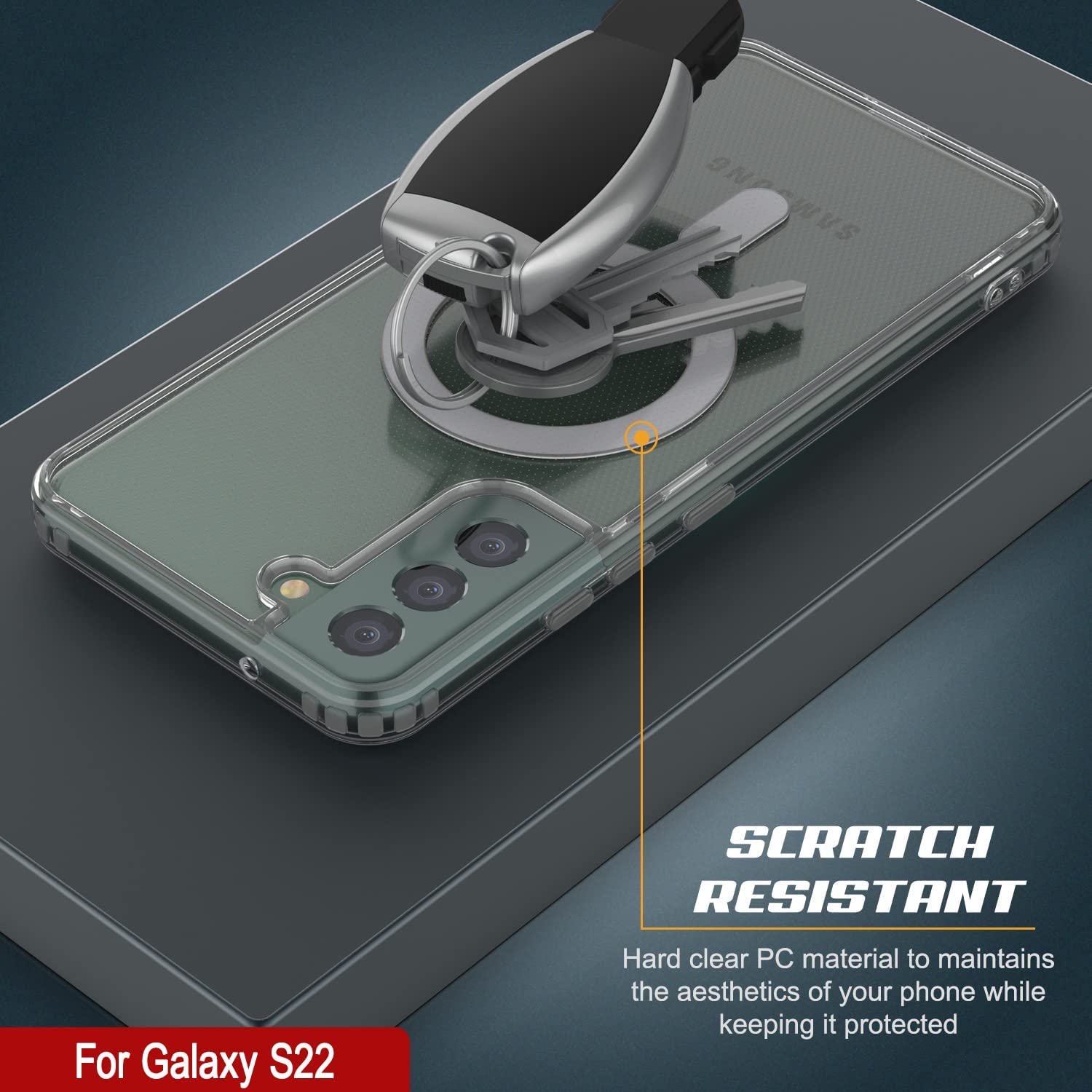 Punkcase Galaxy S22 Magnetic Wireless Charging Case [ClearMag Series]