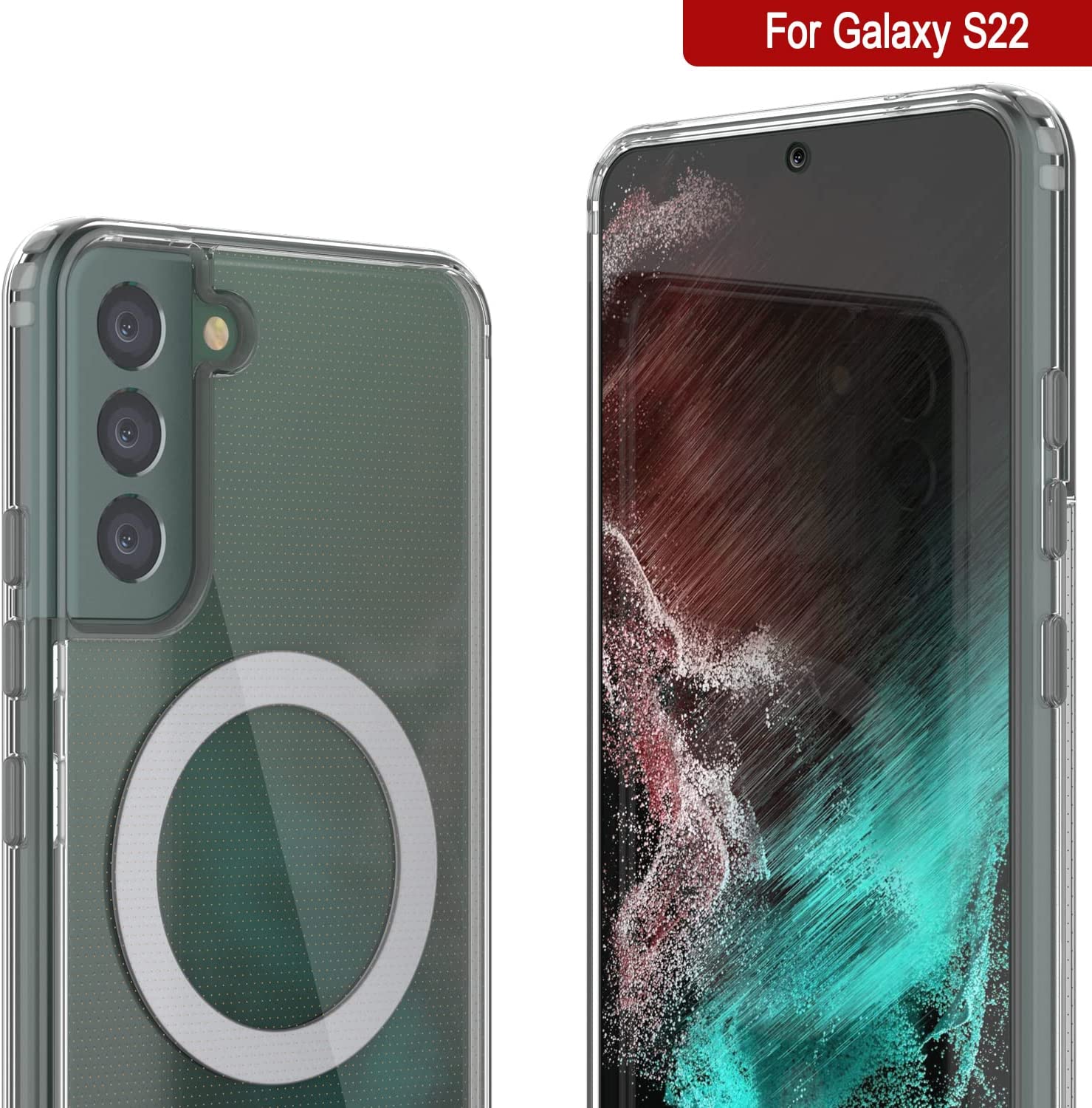Punkcase Galaxy S22 Magnetic Wireless Charging Case [ClearMag Series]