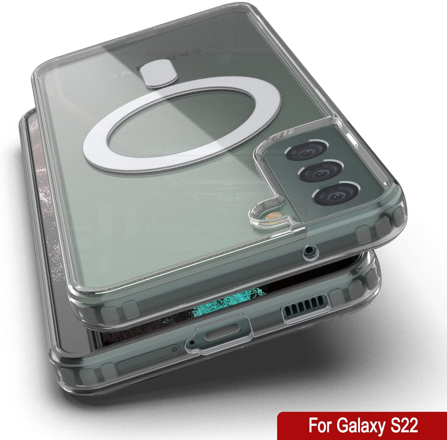 Punkcase Galaxy S22 Magnetic Wireless Charging Case [ClearMag Series]