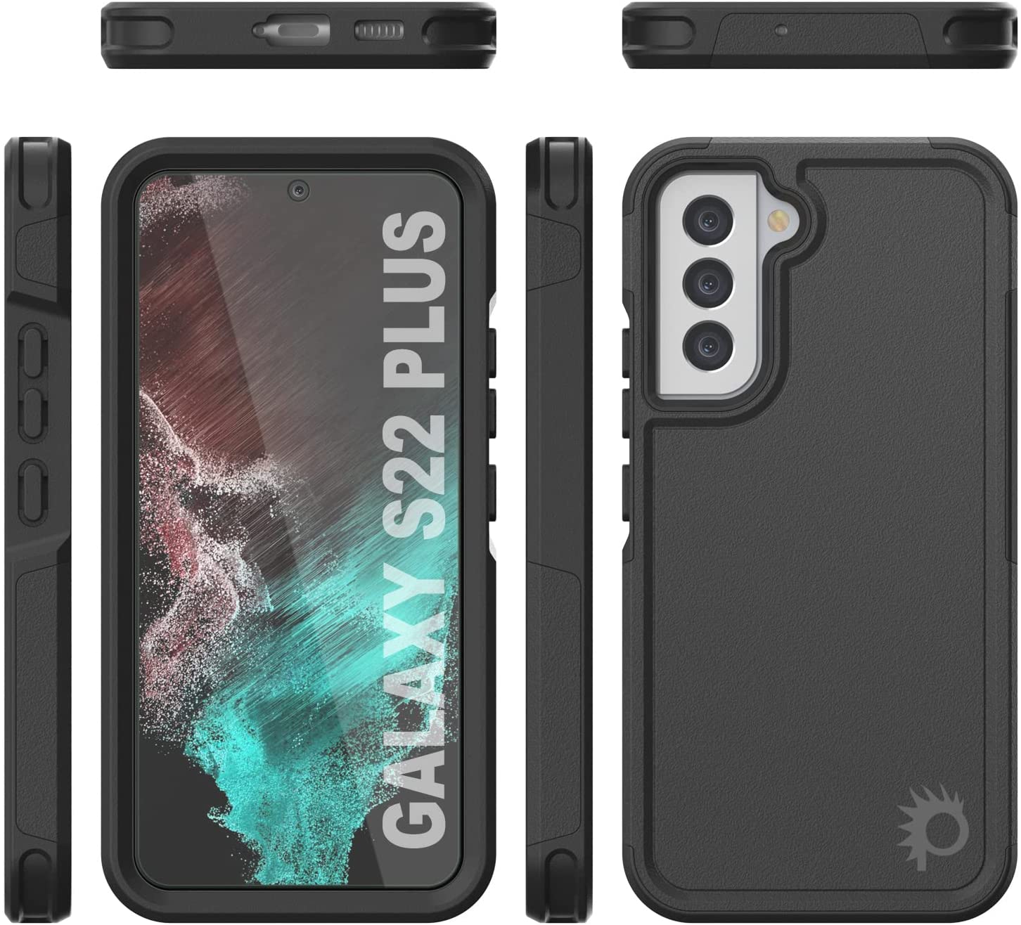 PunkCase Galaxy S22+ Plus Case, [Spartan 2.0 Series] Clear Rugged Heavy Duty Cover [Black]