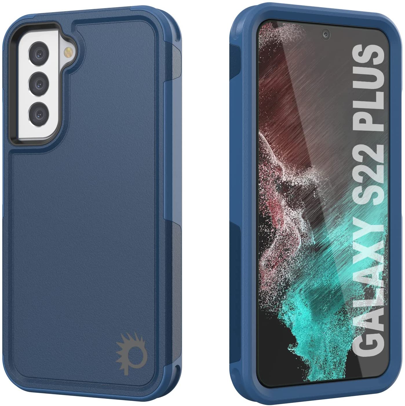 PunkCase Galaxy S22+ Plus Case, [Spartan 2.0 Series] Clear Rugged Heavy Duty Cover [Navy]