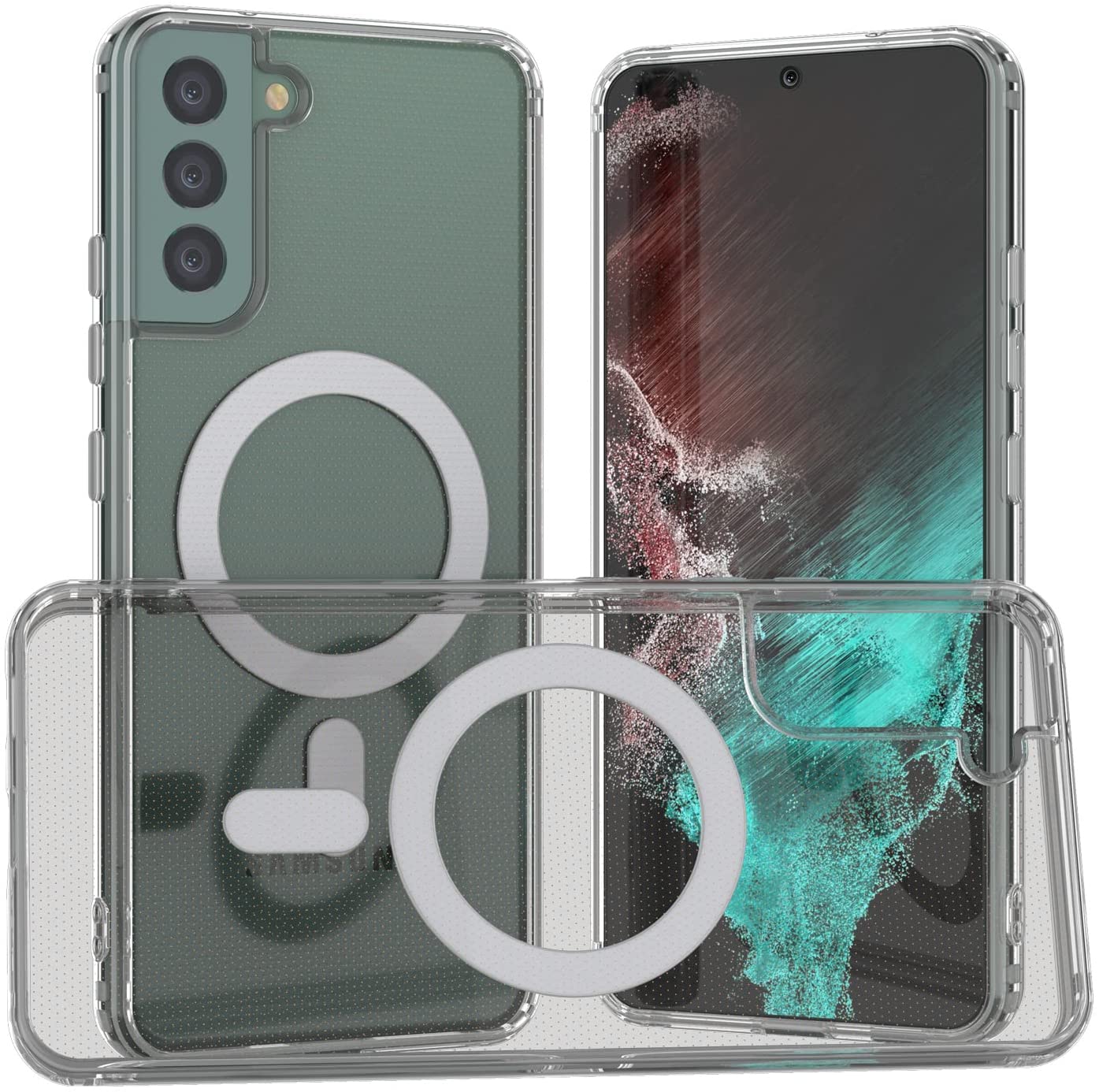 Punkcase Galaxy S22 Plus Magnetic Wireless Charging Case [ClearMag Series]