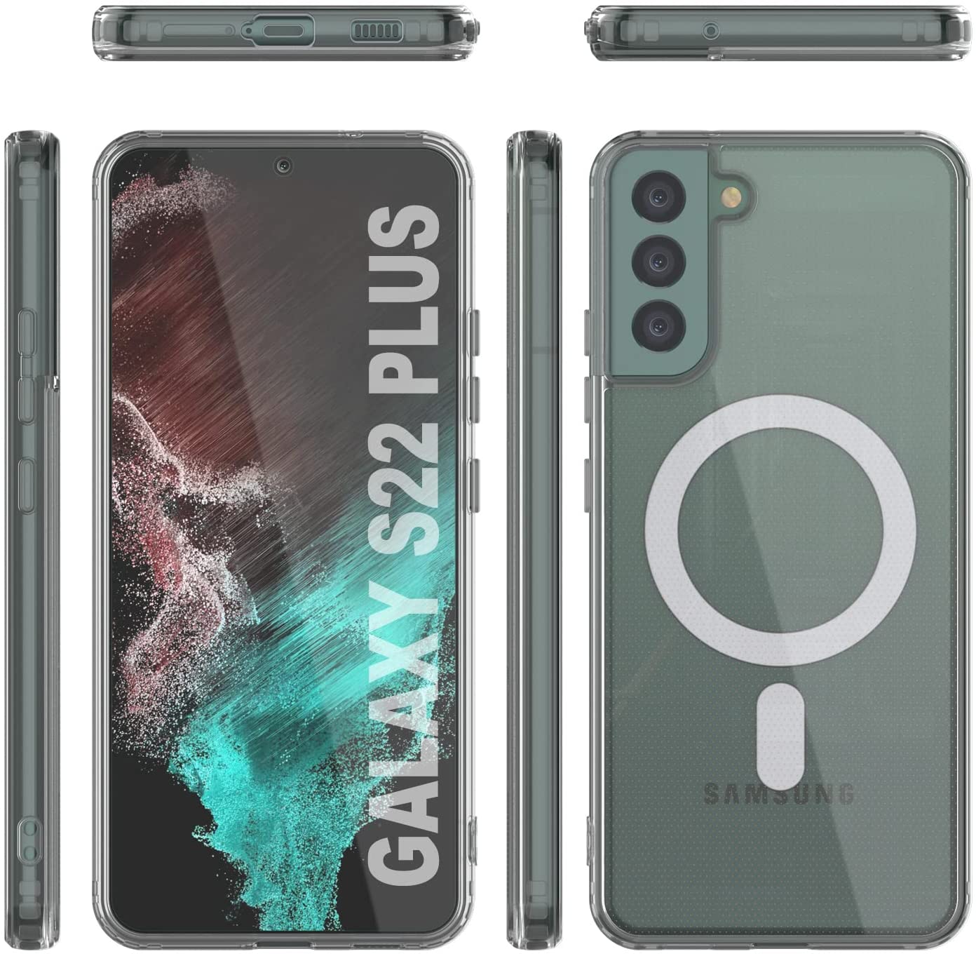 Punkcase Galaxy S22 Plus Magnetic Wireless Charging Case [ClearMag Series]