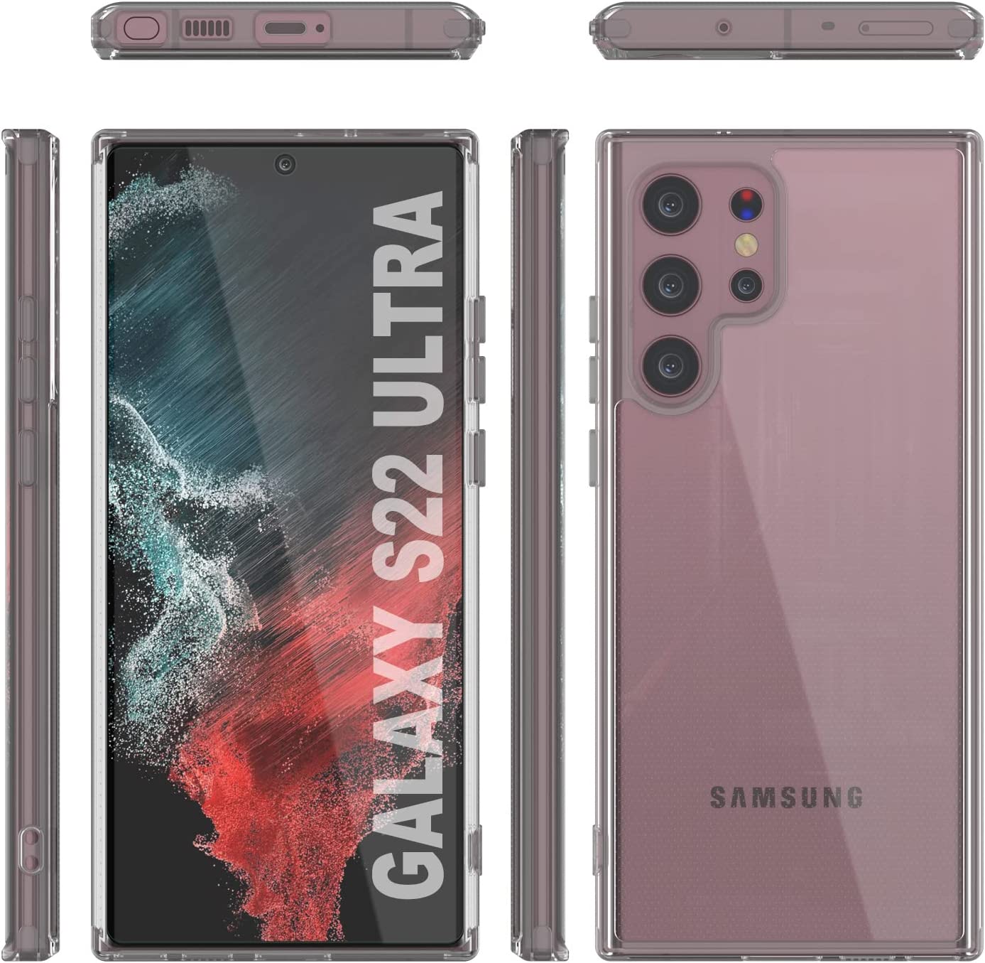 PunkCase Galaxy S22 Ultra Case [Clear Acrylic Series] for Galaxy S22 Ultra 5G (6.8") (2022) [Clear]