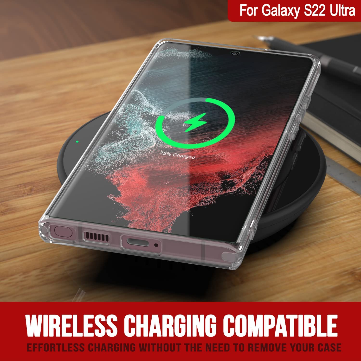 PunkCase Galaxy S22 Ultra Case [Clear Acrylic Series] for Galaxy S22 Ultra 5G (6.8") (2022) [Clear]