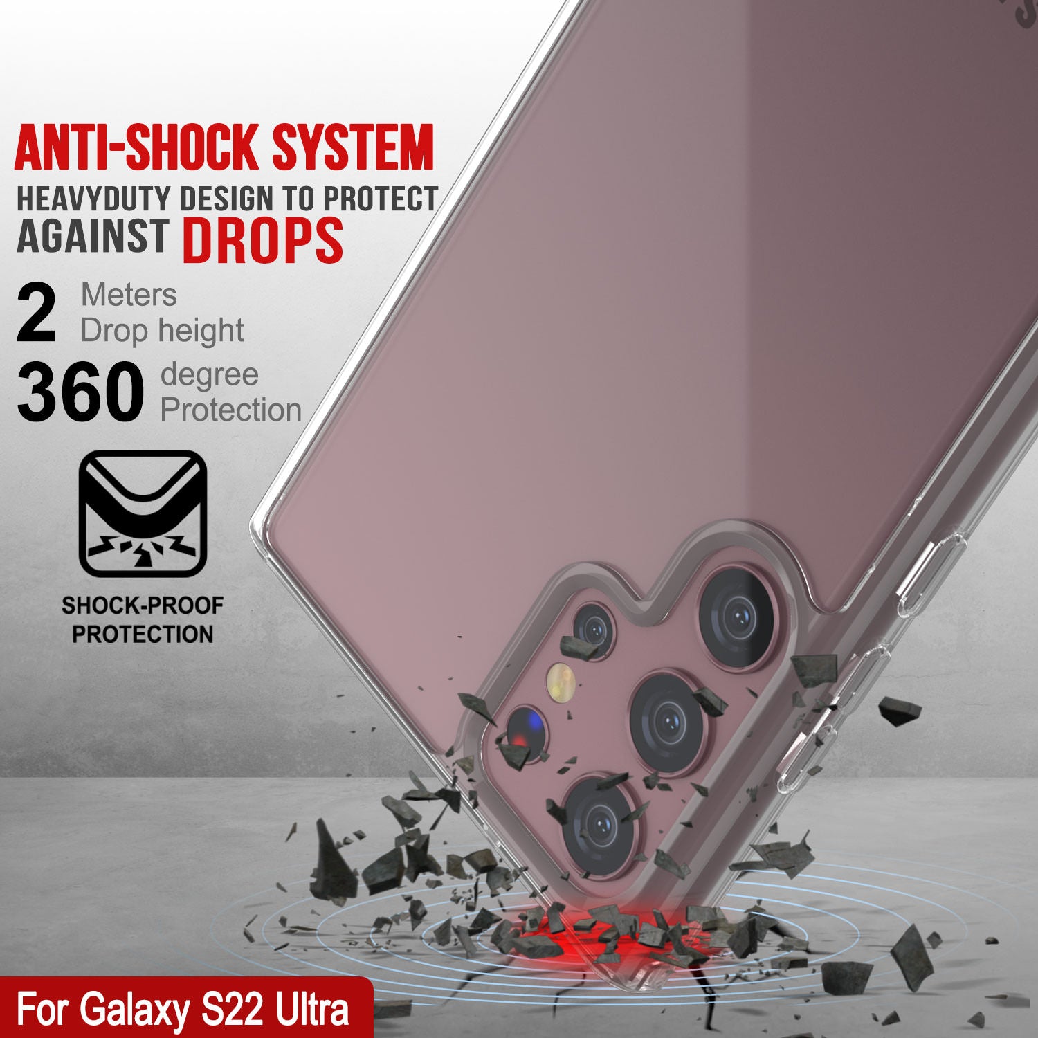 Punkcase Galaxy S22 Ultra Case with Kickstand [Crystal Kickstand Series] [Slim Fit]