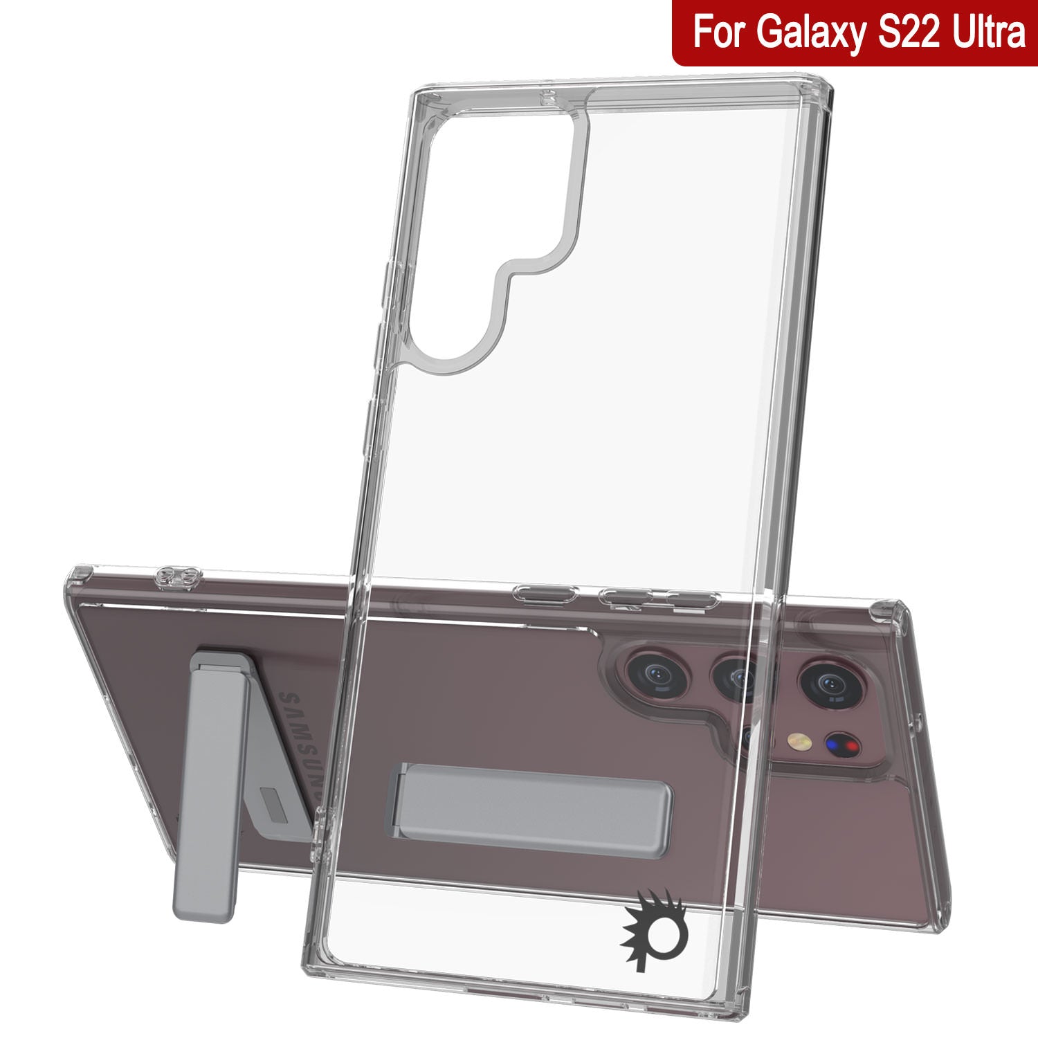 Punkcase Galaxy S22 Ultra Case with Kickstand [Crystal Kickstand Series] [Slim Fit]