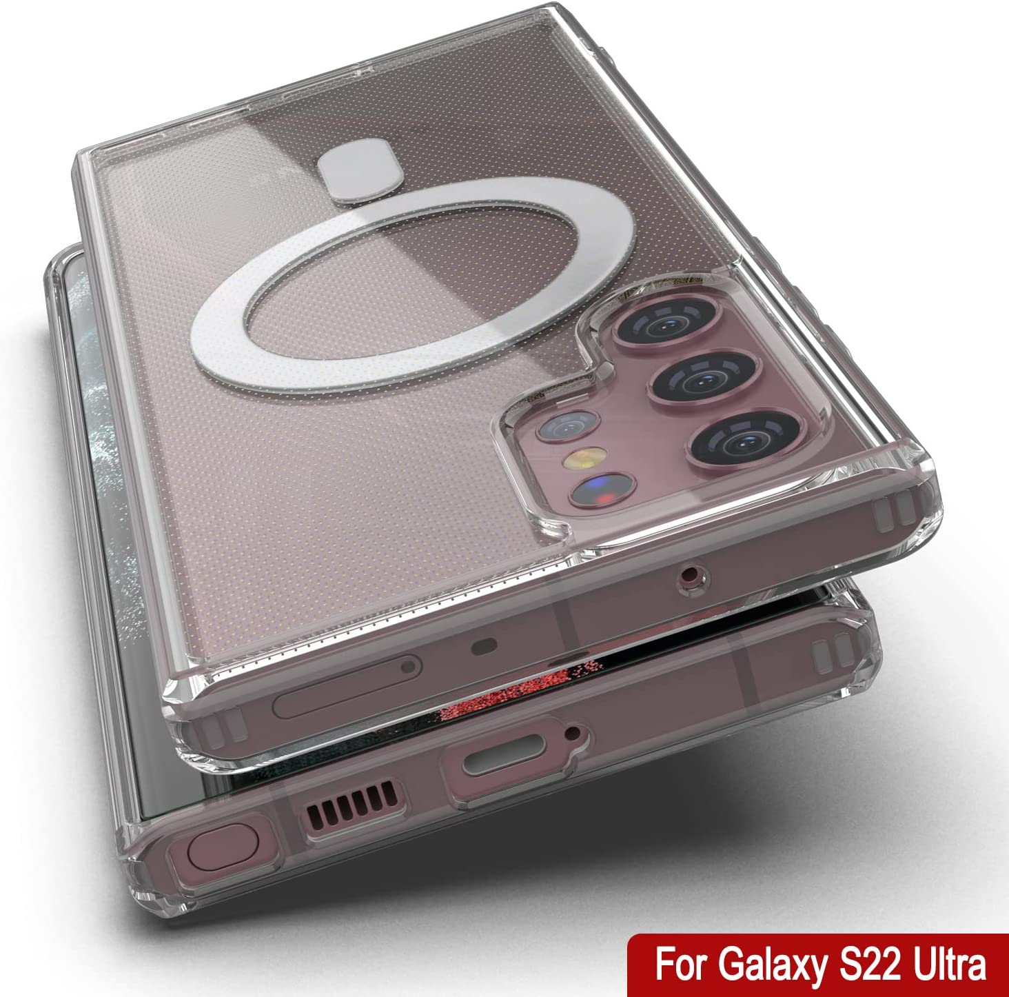 Punkcase Galaxy S22 Ultra Magnetic Wireless Charging Case [ClearMag Series]