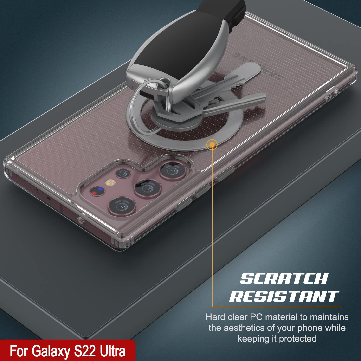 Punkcase Galaxy S22 Ultra Magnetic Wireless Charging Case [ClearMag Series]
