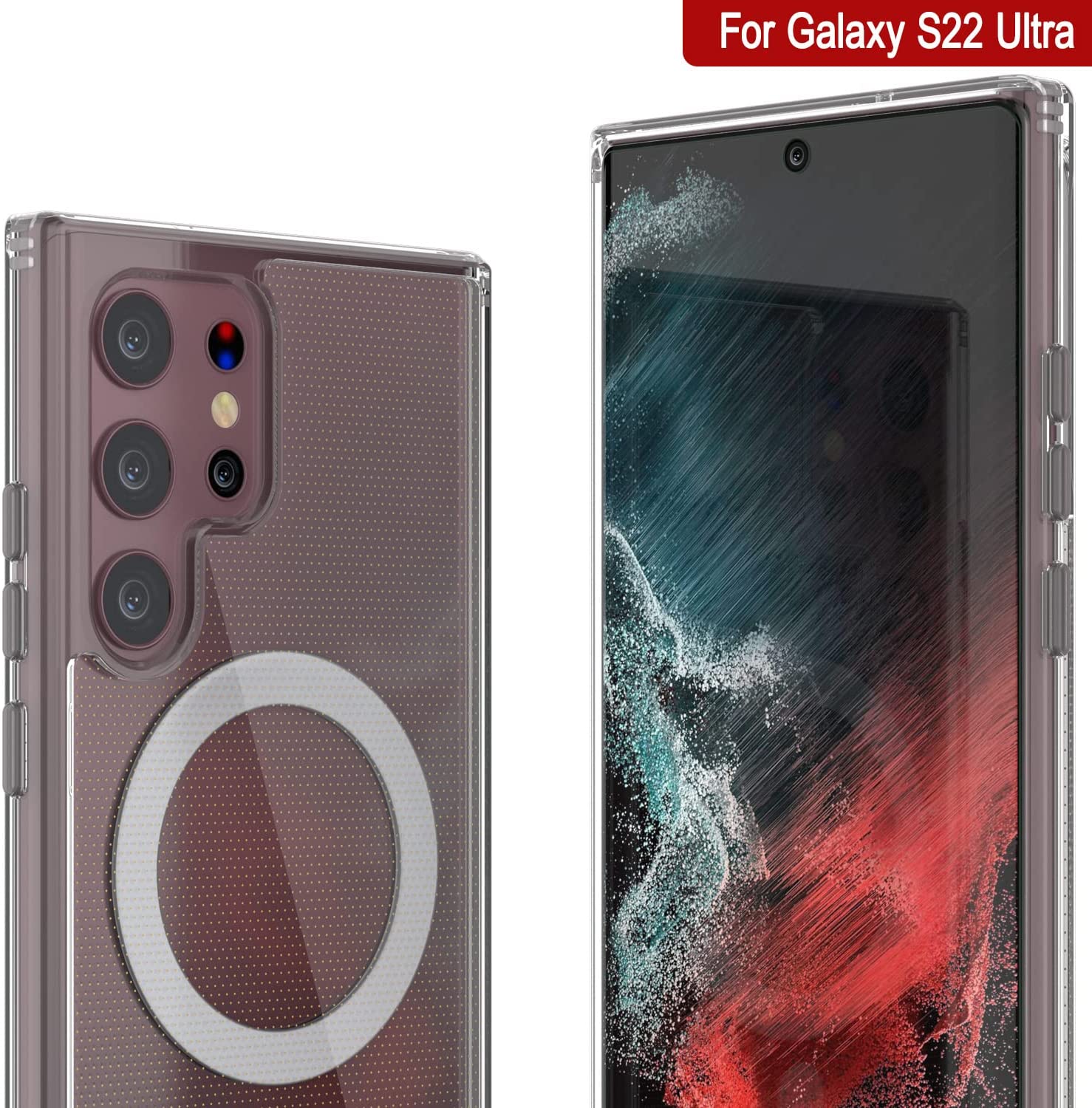 Punkcase Galaxy S22 Ultra Magnetic Wireless Charging Case [ClearMag Series]