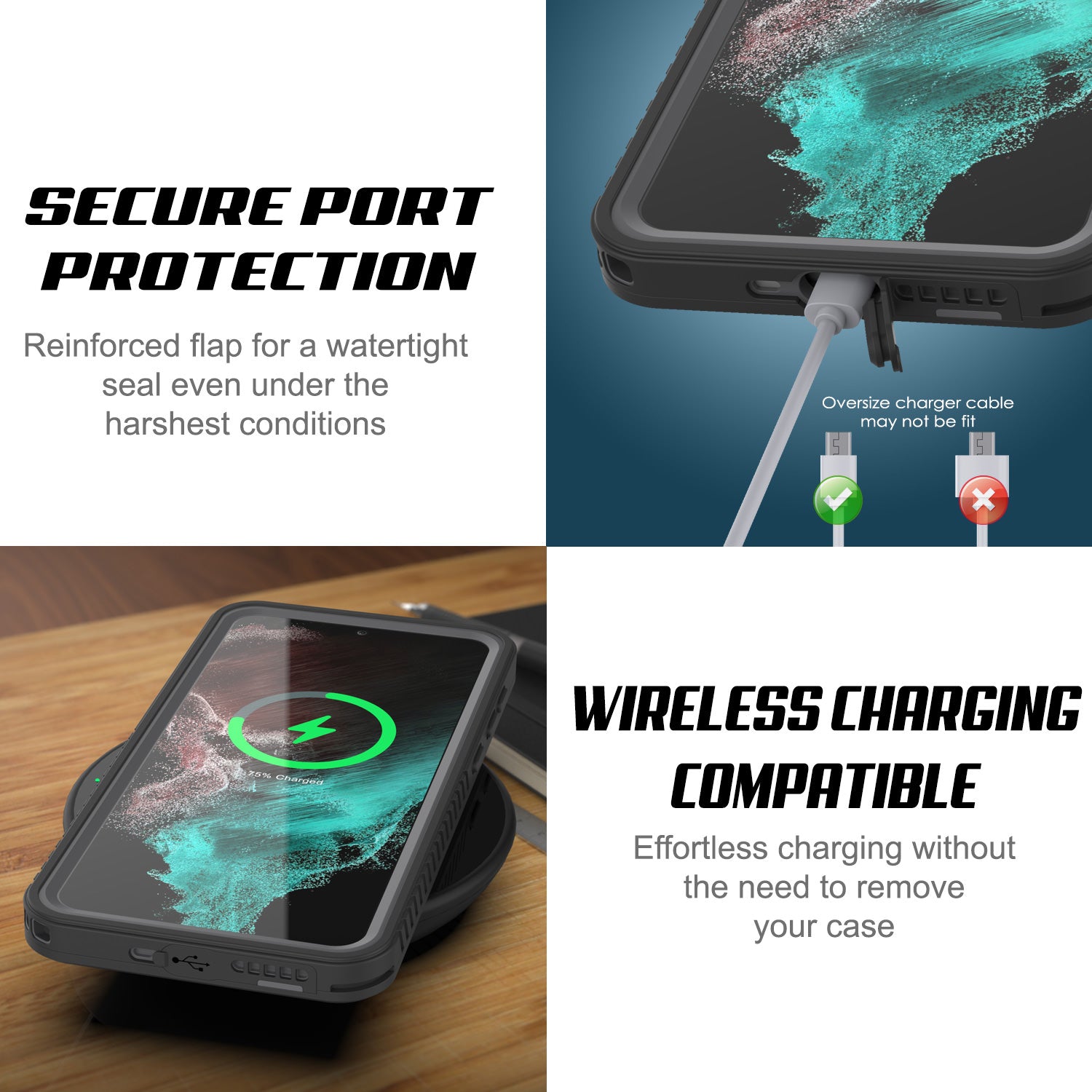 Galaxy S22 Water, Shock, Snow, dirt proof Extreme Series Slim Case Light Blue