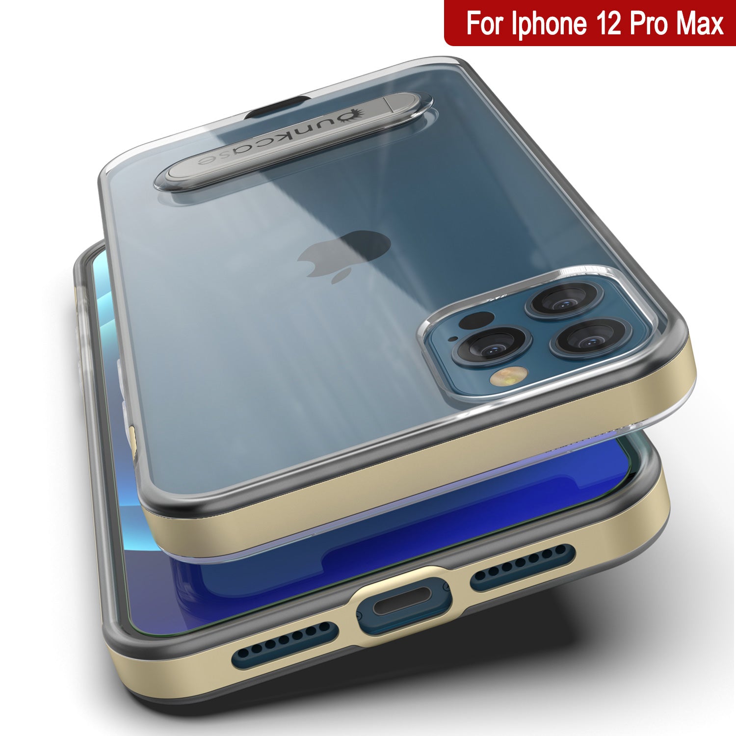 iPhone 12 Pro Max Case, PUNKcase [LUCID 3.0 Series] [Slim Fit] Protective Cover w/ Integrated Screen Protector [Gold]