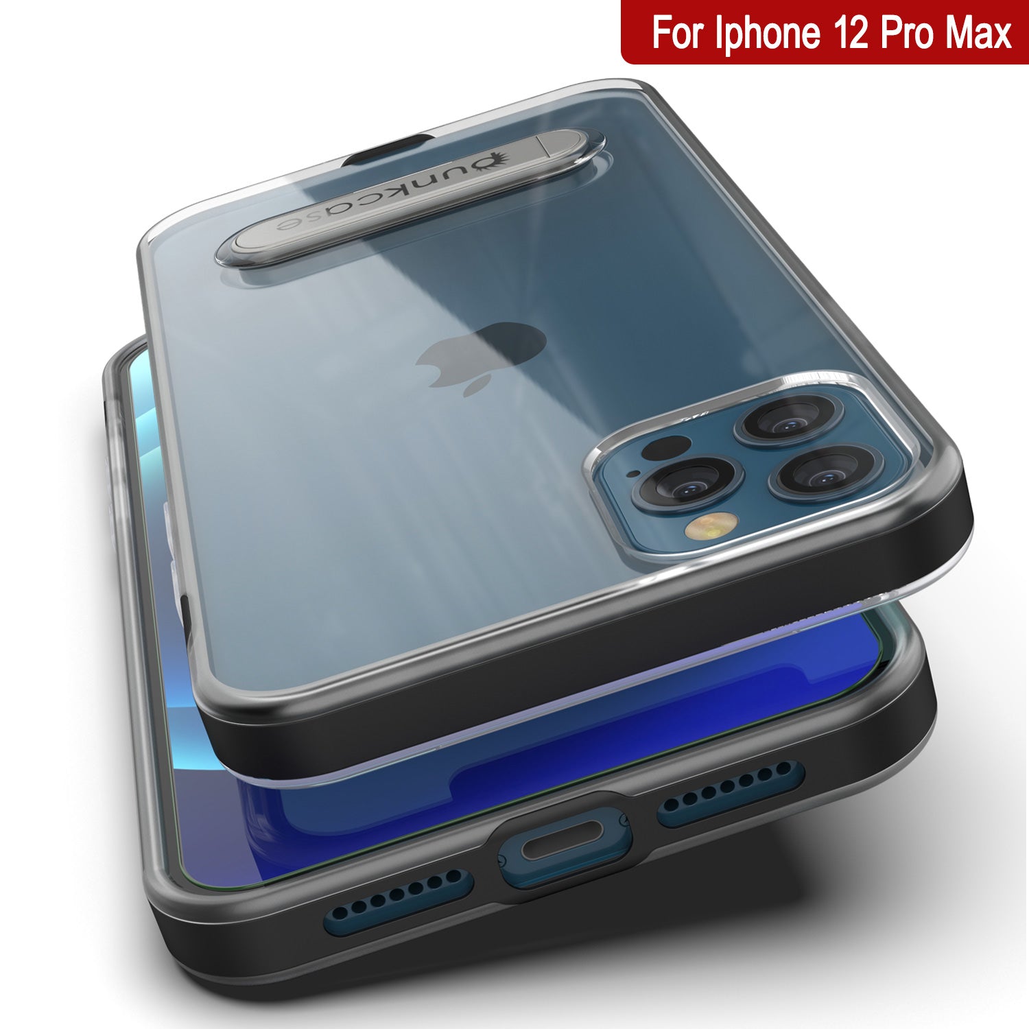 iPhone 12 Pro Max Case, PUNKcase [LUCID 3.0 Series] [Slim Fit] Protective Cover w/ Integrated Screen Protector [Black]