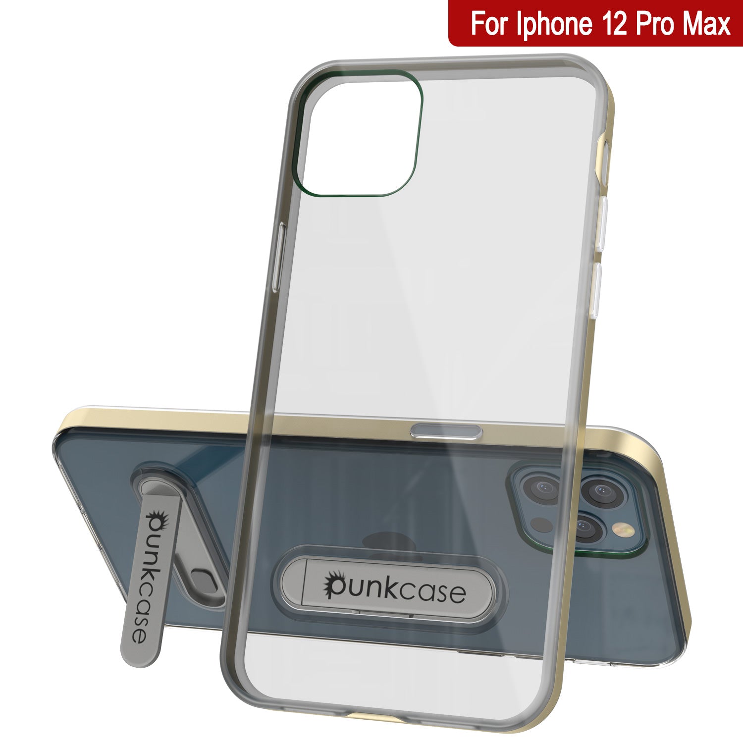 iPhone 12 Pro Max Case, PUNKcase [LUCID 3.0 Series] [Slim Fit] Protective Cover w/ Integrated Screen Protector [Gold]