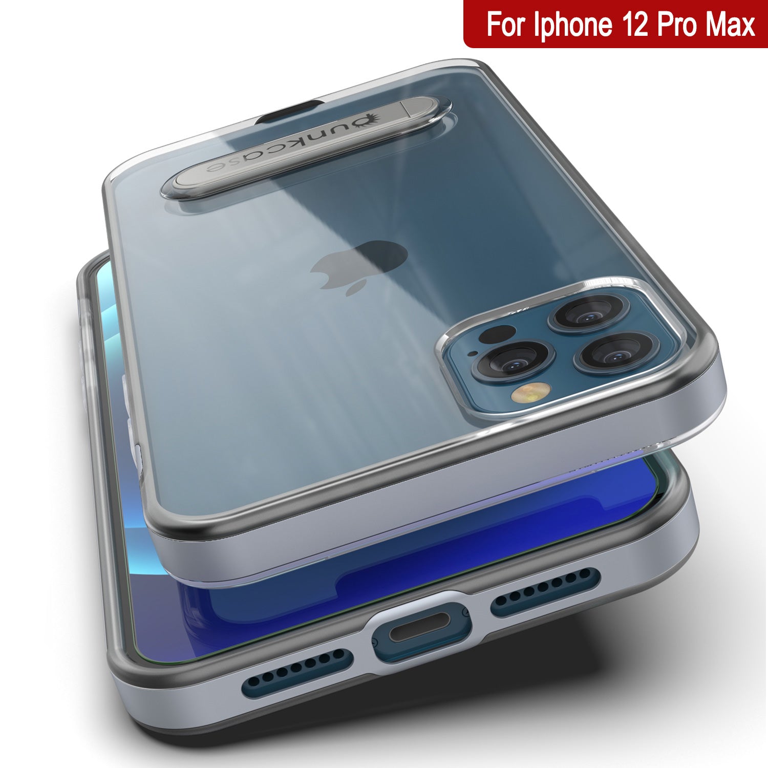 iPhone 12 Pro Max Case, PUNKcase [LUCID 3.0 Series] [Slim Fit] Protective Cover w/ Integrated Screen Protector [Silver]