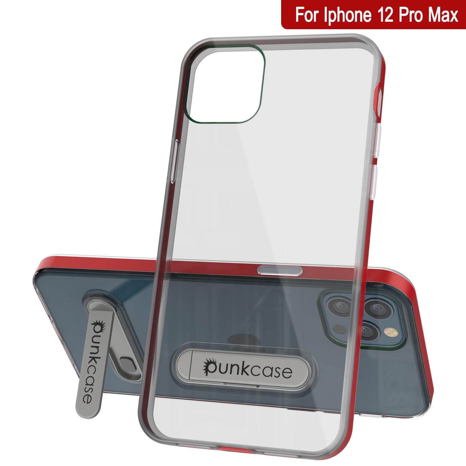 iPhone 12 Pro Max Case, PUNKcase [LUCID 3.0 Series] [Slim Fit] Protective Cover w/ Integrated Screen Protector [Red]