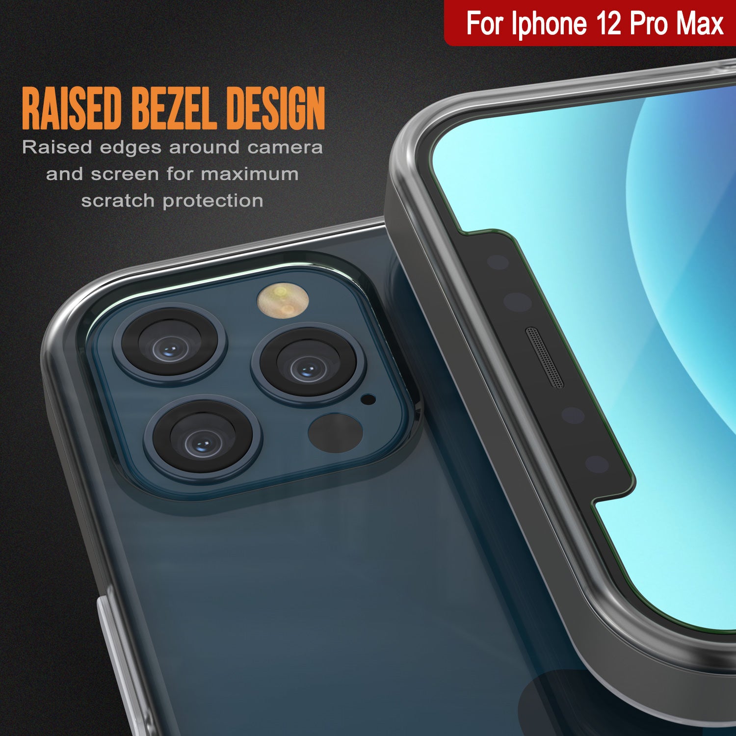 iPhone 12 Pro Max Case, PUNKcase [LUCID 3.0 Series] [Slim Fit] Protective Cover w/ Integrated Screen Protector [Grey]