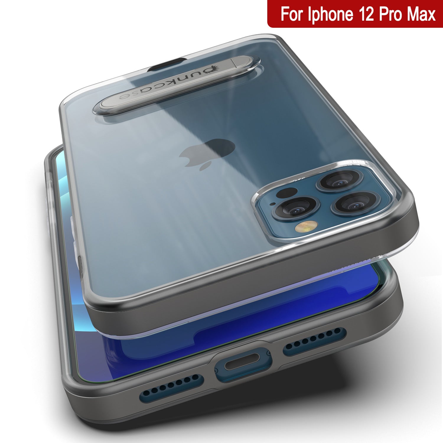 iPhone 12 Pro Max Case, PUNKcase [LUCID 3.0 Series] [Slim Fit] Protective Cover w/ Integrated Screen Protector [Grey]