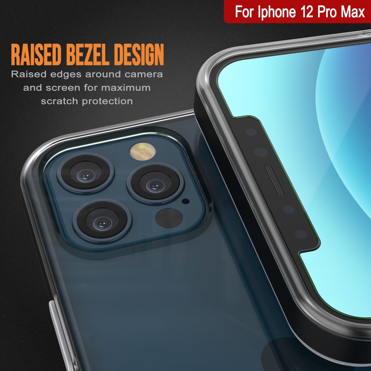 iPhone 12 Pro Max Case, PUNKcase [LUCID 3.0 Series] [Slim Fit] Protective Cover w/ Integrated Screen Protector [Black]