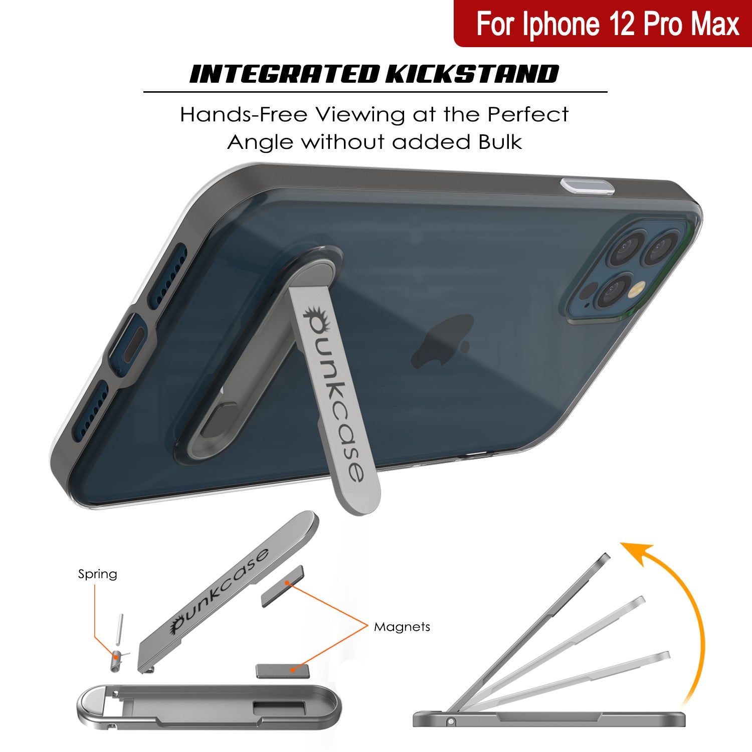 iPhone 12 Pro Max Case, PUNKcase [LUCID 3.0 Series] [Slim Fit] Protective Cover w/ Integrated Screen Protector [Grey]