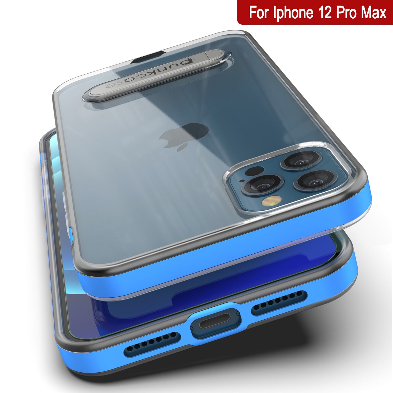 iPhone 12 Pro Max Case, PUNKcase [LUCID 3.0 Series] [Slim Fit] Protective Cover w/ Integrated Screen Protector [Blue]