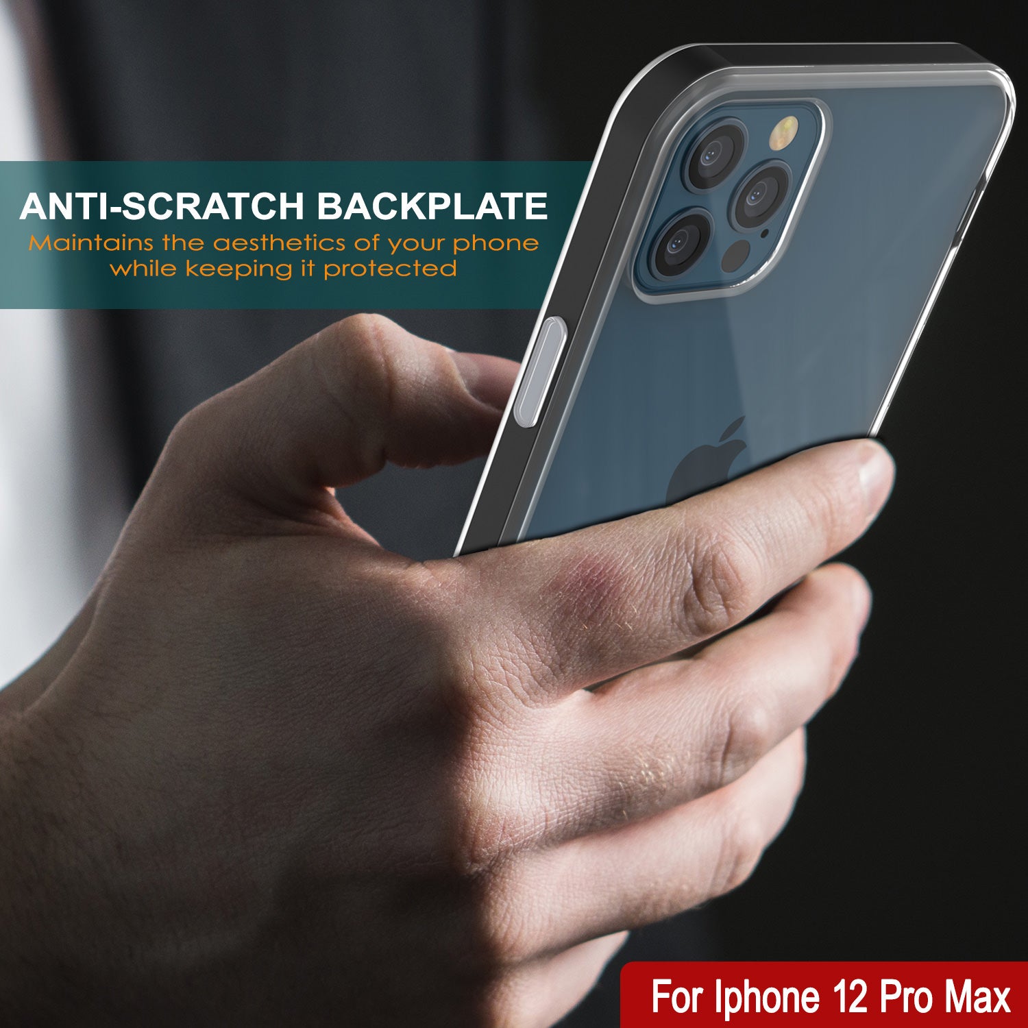 iPhone 12 Pro Max Case, PUNKcase [LUCID 3.0 Series] [Slim Fit] Protective Cover w/ Integrated Screen Protector [Black]