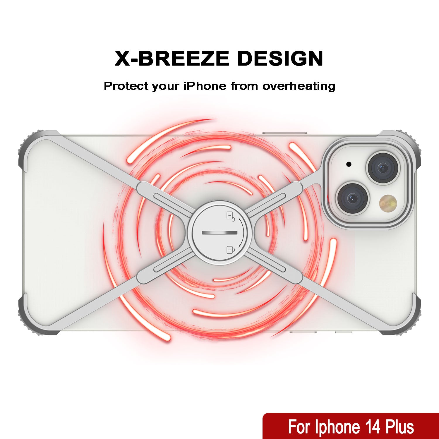 Punkcase iPhone 14 Plus Bumper Case [Backbone Series] Ultra Slim Minimalist Aluminum Metal X-Frame Cover for iPhone 14 Plus (2022) (6.7") [Silver]