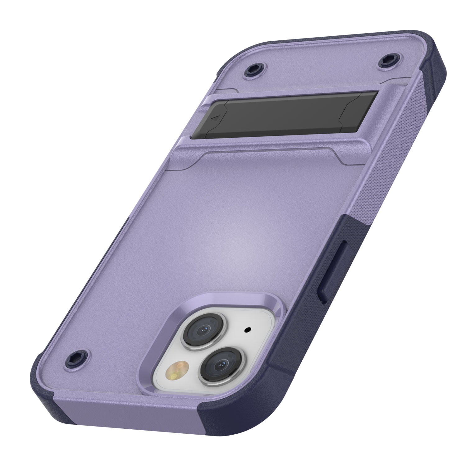 Punkcase iPhone 15 Plus Case [Reliance Series] Protective Hybrid Military Grade Cover W/Built-in Kickstand [Purple-Navy]