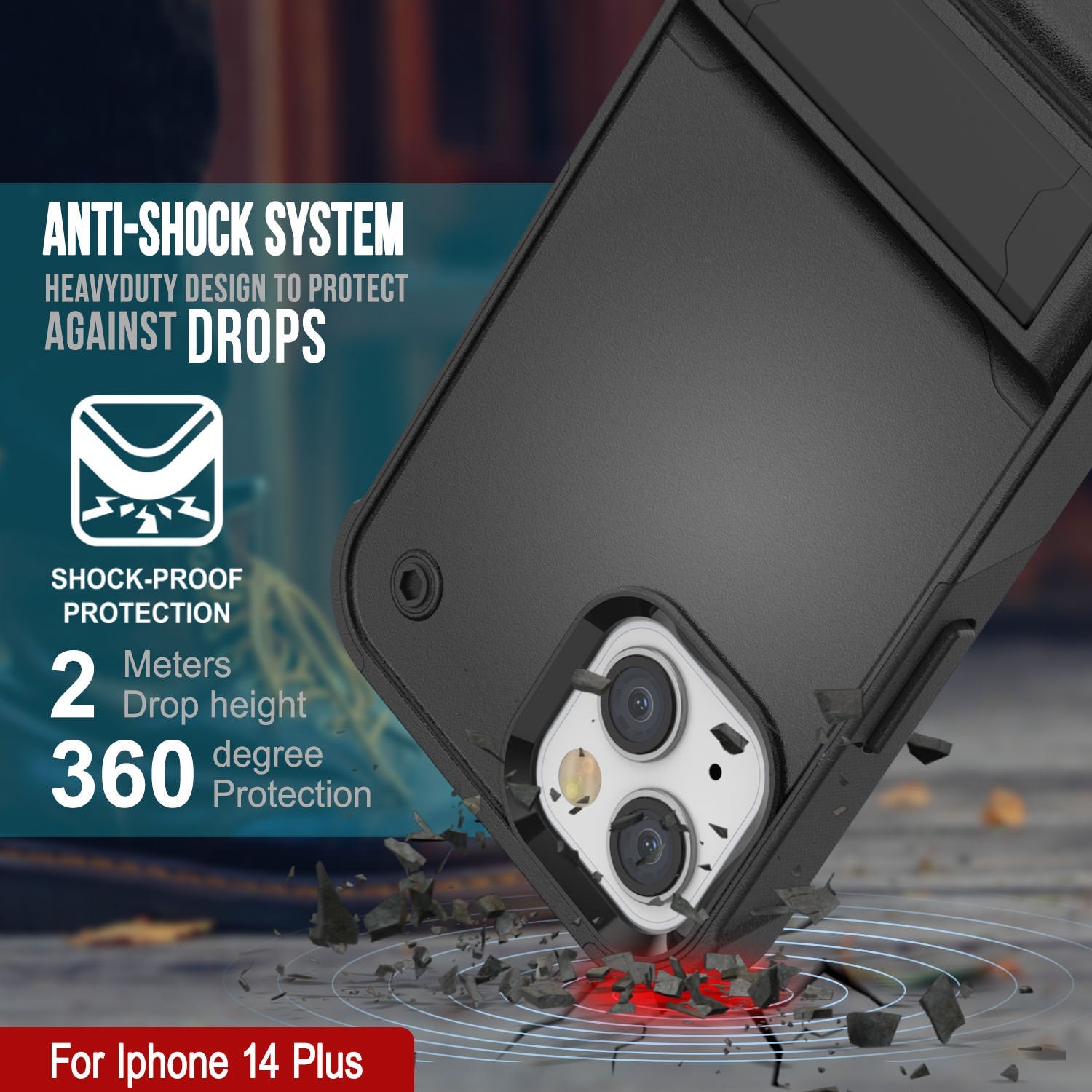 Punkcase iPhone 15 Plus Case [Reliance Series] Protective Hybrid Military Grade Cover W/Built-in Kickstand [Yellow]