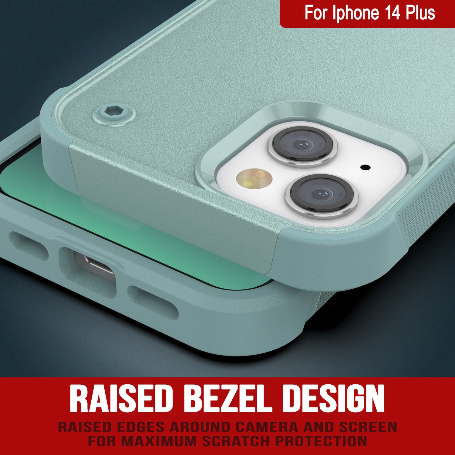 Punkcase iPhone 15 Plus Case [Reliance Series] Protective Hybrid Military Grade Cover W/Built-in Kickstand [Green]