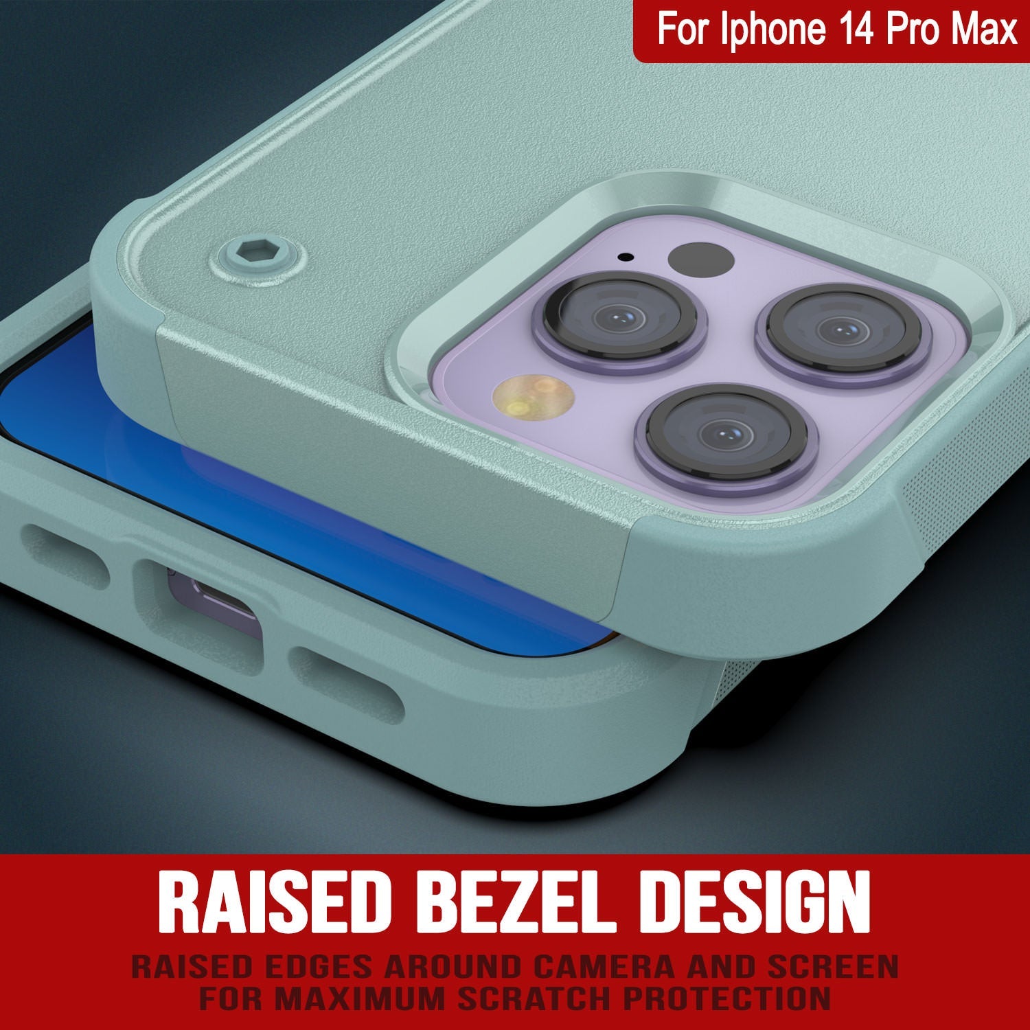Punkcase iPhone 15 Pro Max Case [Reliance Series] Protective Hybrid Military Grade Cover W/Built-in Kickstand [Green]