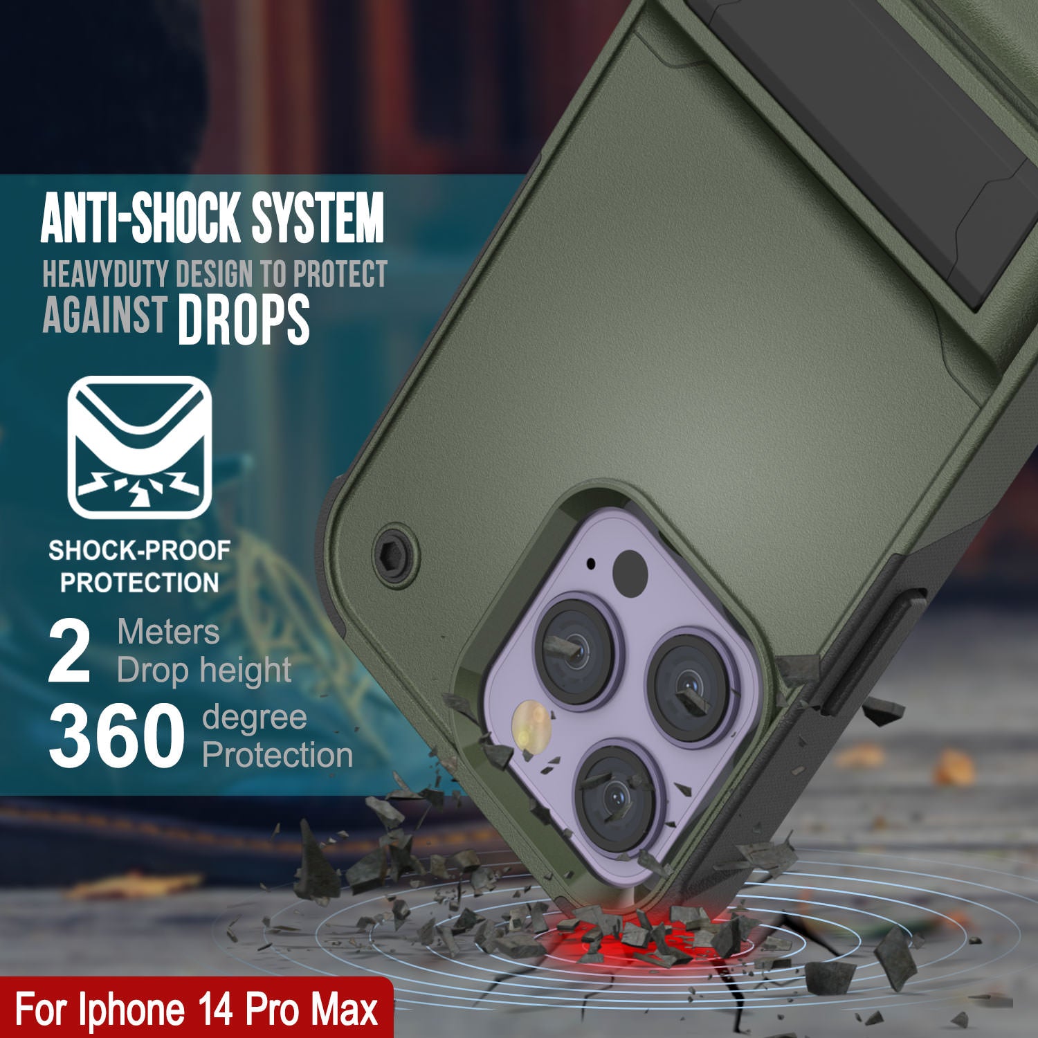 Custodia Metallica Punkcase Per IPhone 14 Pro, Resistente Grado Militare, Con Telaio In Alluminio E TPU, Vetro Temperato Incluso