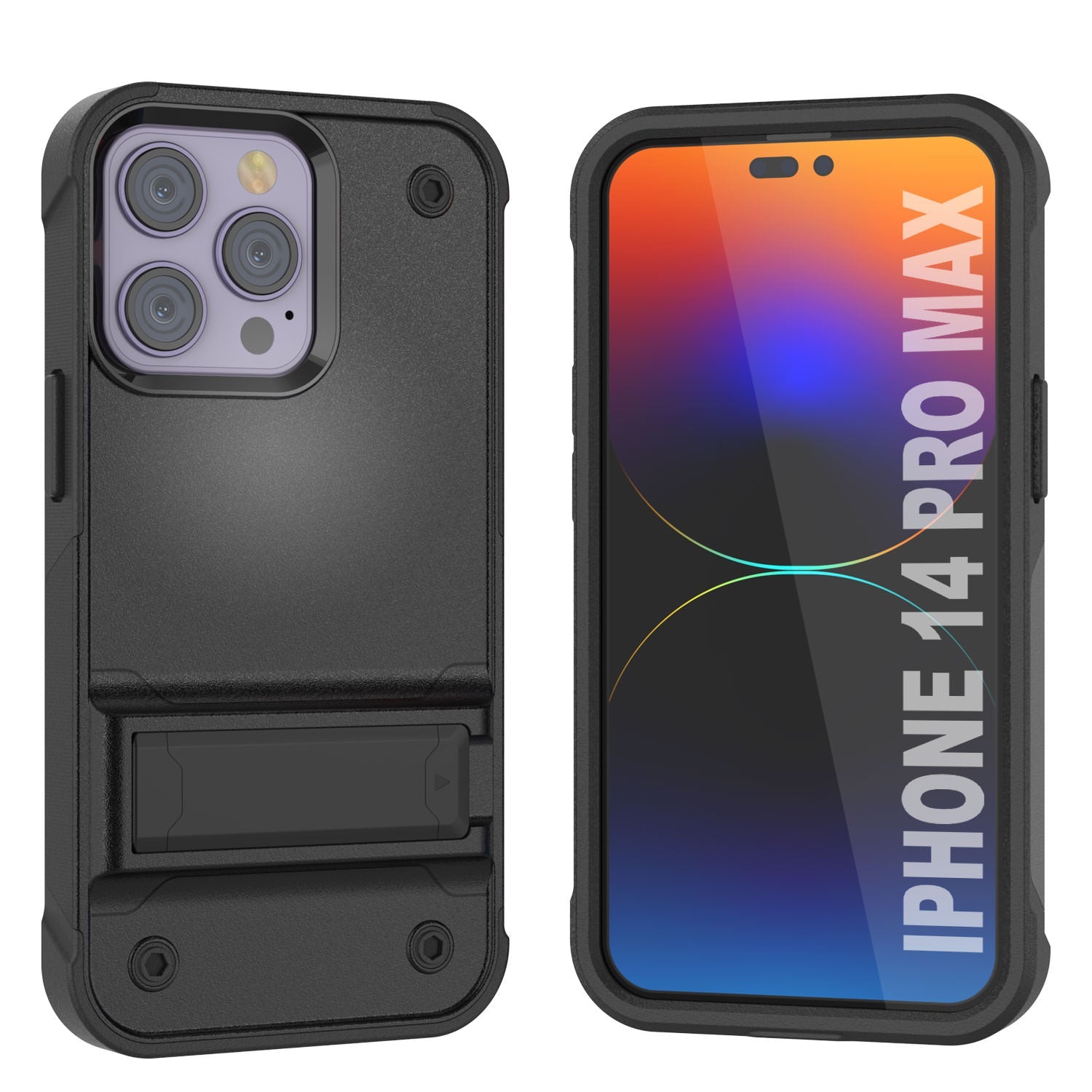 Punkcase iPhone 15 Pro Max Case [Reliance Series] Protective Hybrid Military Grade Cover W/Built-in Kickstand [Yellow]