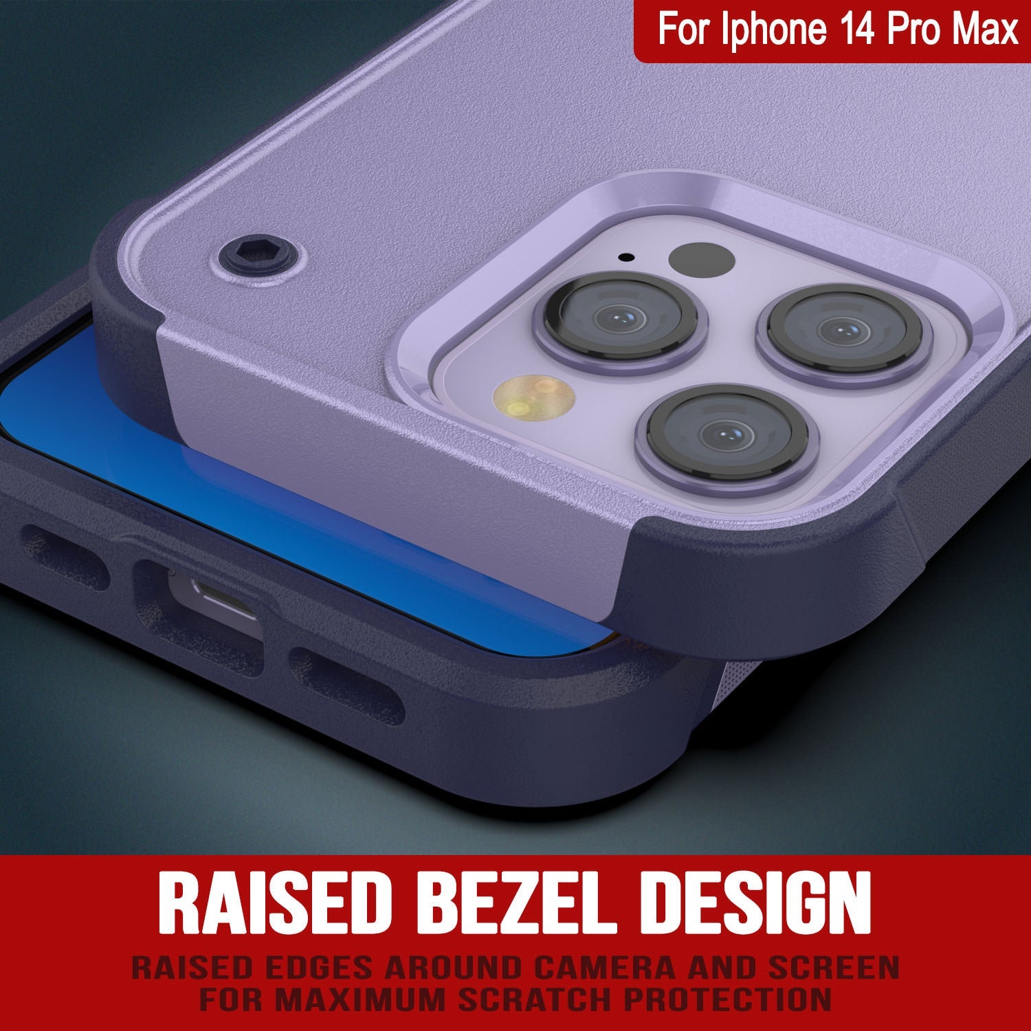 Punkcase iPhone 15 Pro Max Case [Reliance Series] Protective Hybrid Military Grade Cover W/Built-in Kickstand [Purple-Navy]