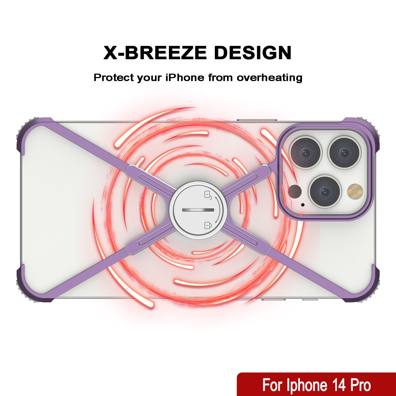 Punkcase iPhone 14 Pro Bumper Case [Backbone Series] Ultra Slim Minimalist Aluminum Metal X-Frame Cover for iPhone 14 Pro (2022) (6.1") [Purple]