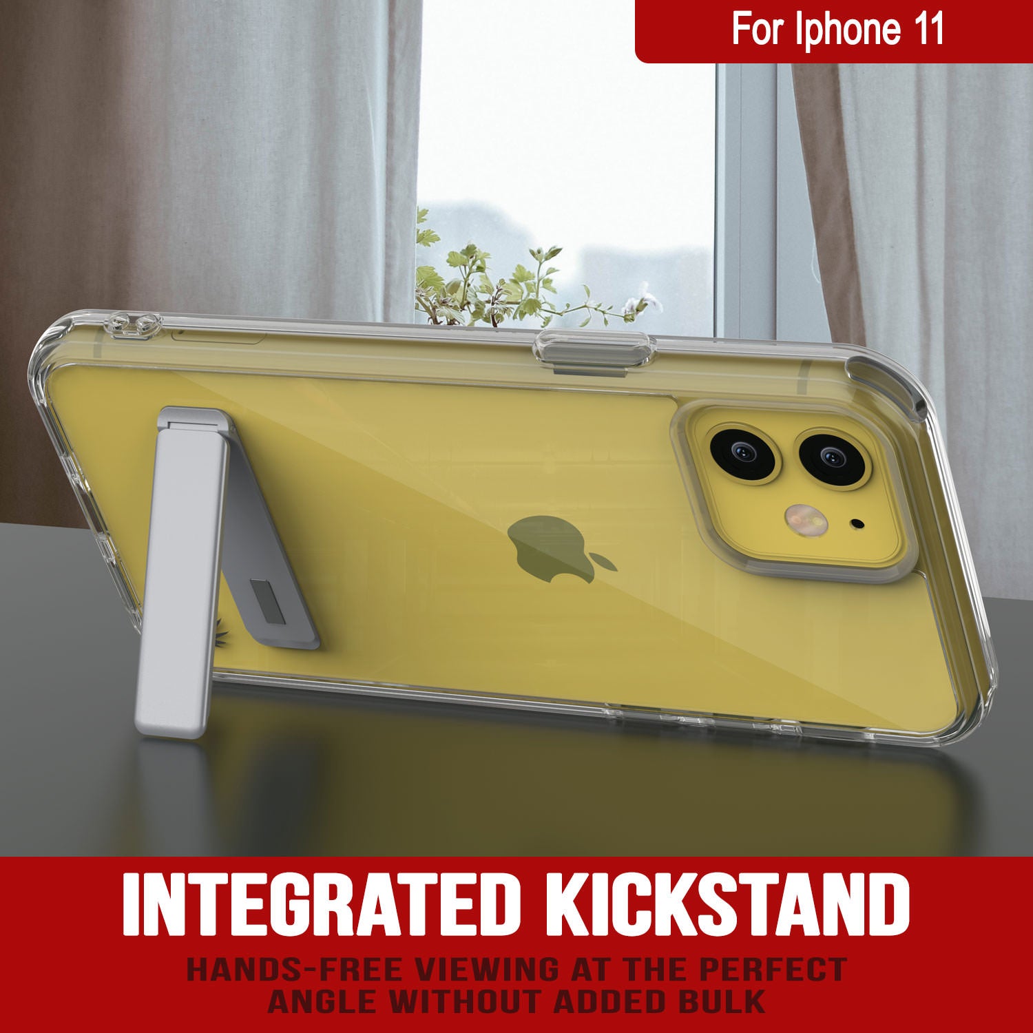 Punkcase iPhone 11 Case with Kickstand [Crystal Kickstand Series] [Slim Fit]