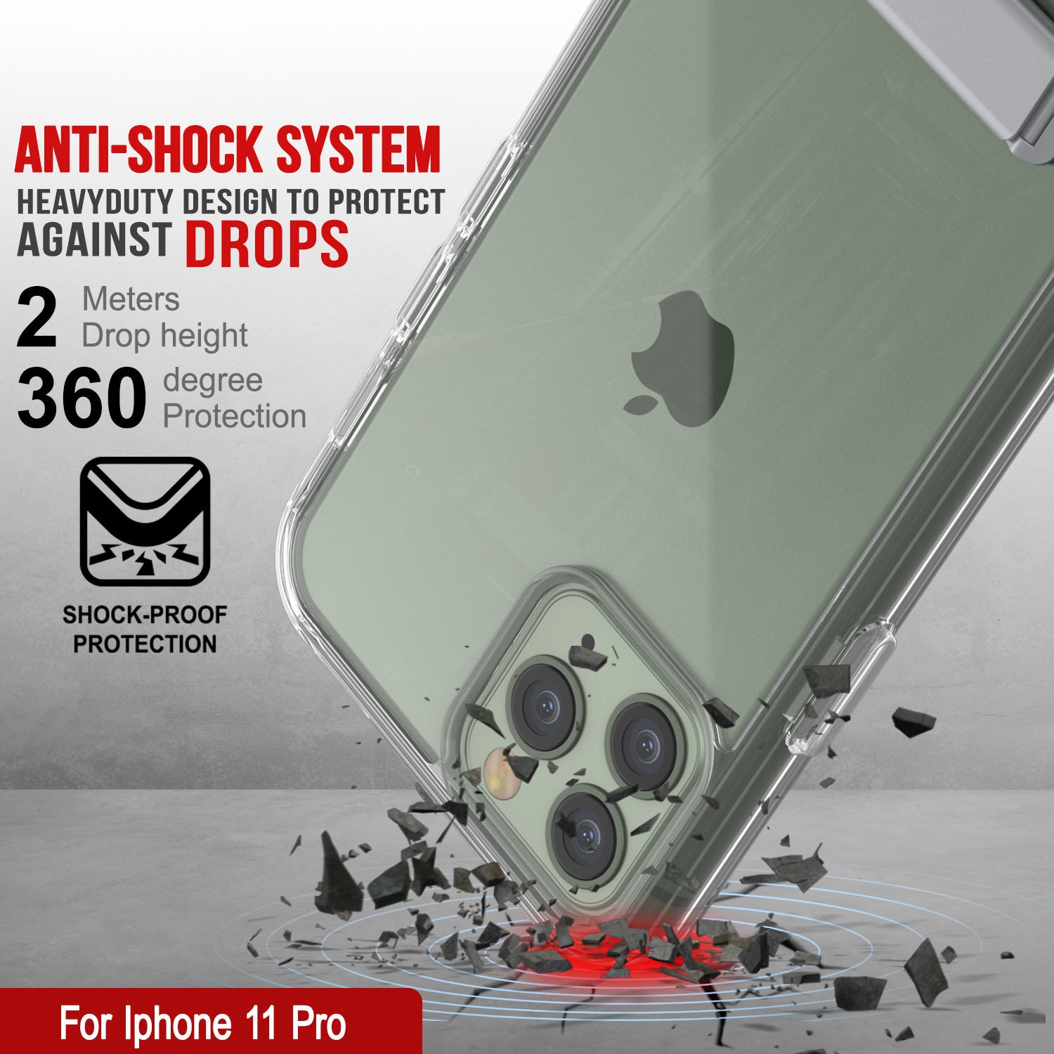 Punkcase iPhone 11 Pro Case with Kickstand [Crystal Kickstand Series] [Slim Fit]