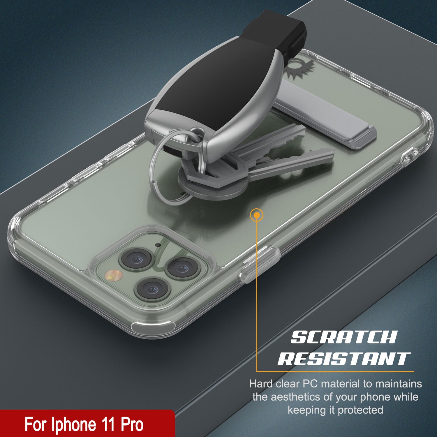 Punkcase iPhone 11 Pro Case with Kickstand [Crystal Kickstand Series] [Slim Fit]