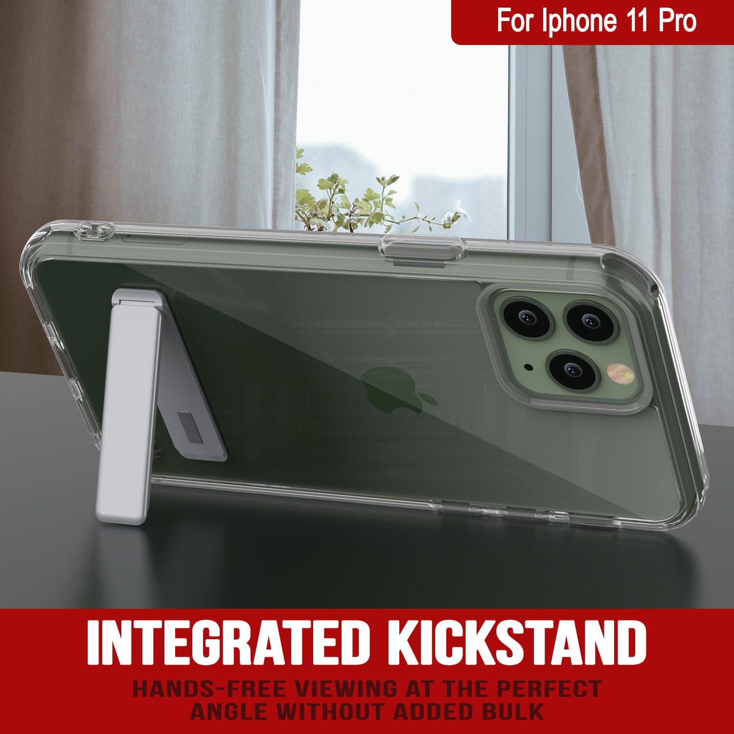 Punkcase iPhone 11 Pro Case with Kickstand [Crystal Kickstand Series] [Slim Fit]