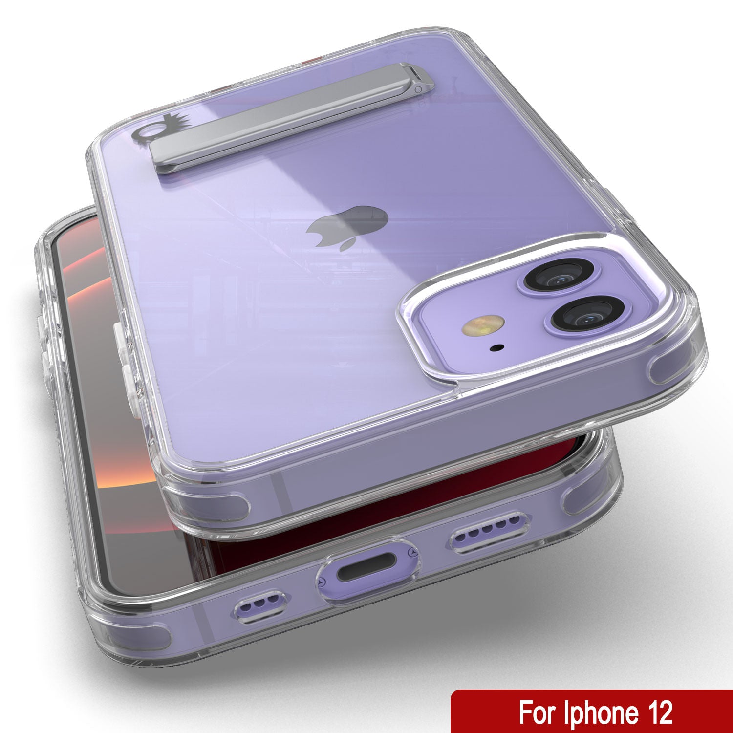 Punkcase iPhone 12 Case with Kickstand [Crystal Kickstand Series] [Slim Fit]