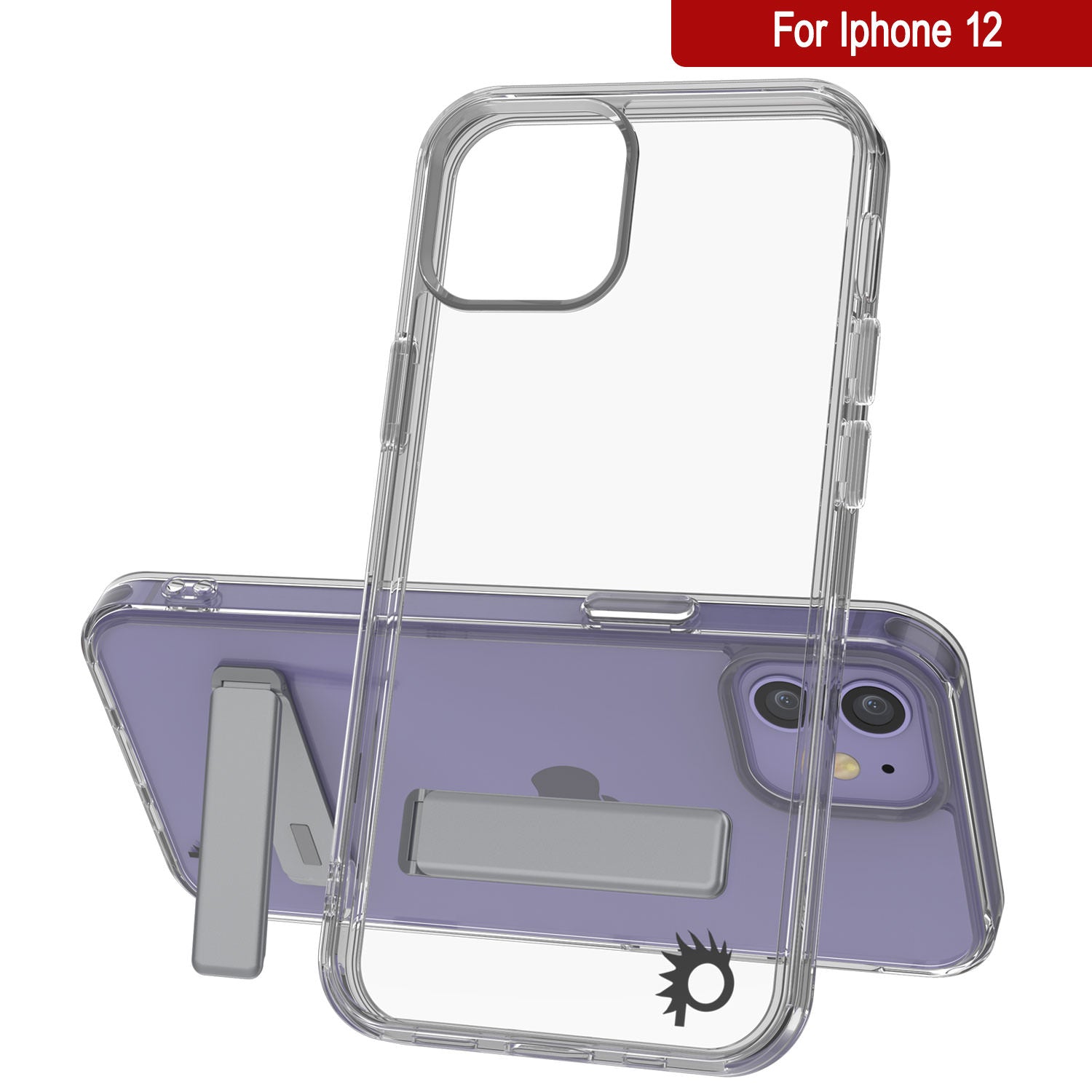 Punkcase iPhone 12 Case with Kickstand [Crystal Kickstand Series] [Slim Fit]