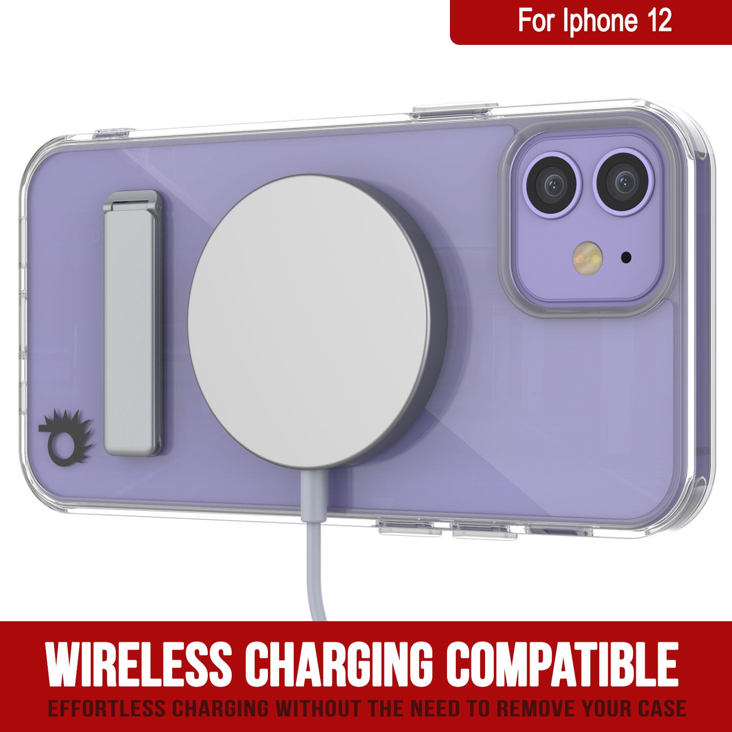 Punkcase iPhone 12 Case with Kickstand [Crystal Kickstand Series] [Slim Fit]