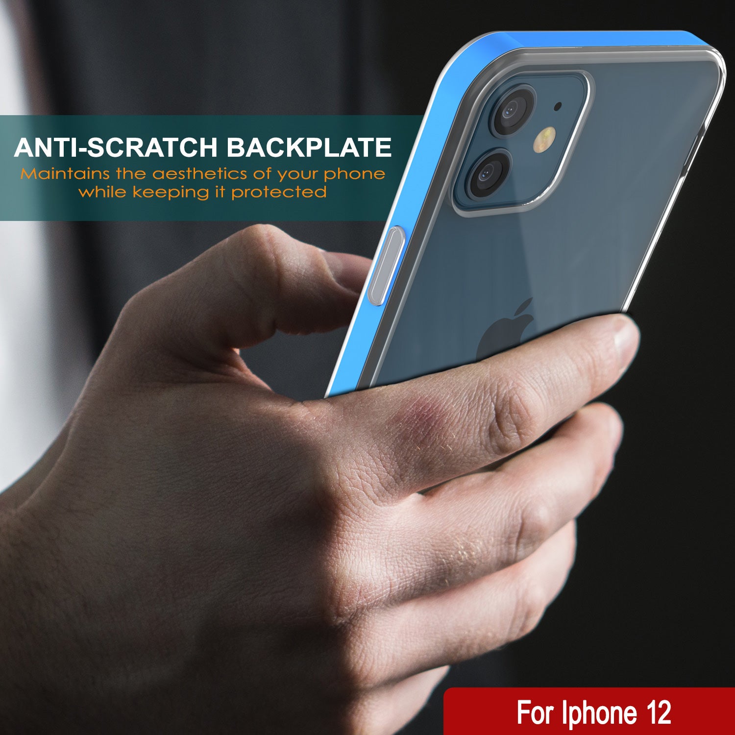 iPhone 12 Case, PUNKcase [LUCID 3.0 Series] [Slim Fit] Protective Cover w/ Integrated Screen Protector [Blue]