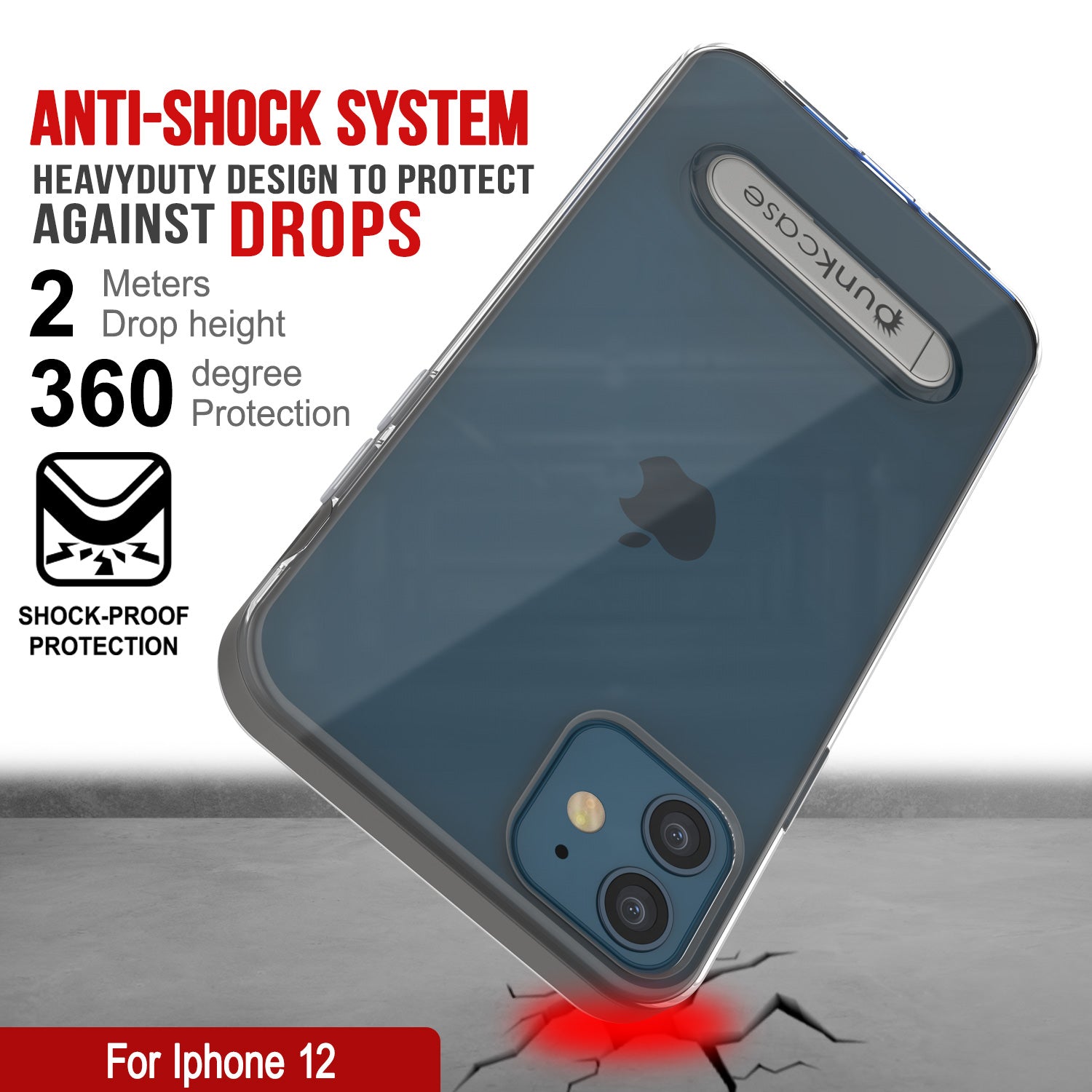 iPhone 12 Case, PUNKcase [LUCID 3.0 Series] [Slim Fit] Protective Cover w/ Integrated Screen Protector [Grey]