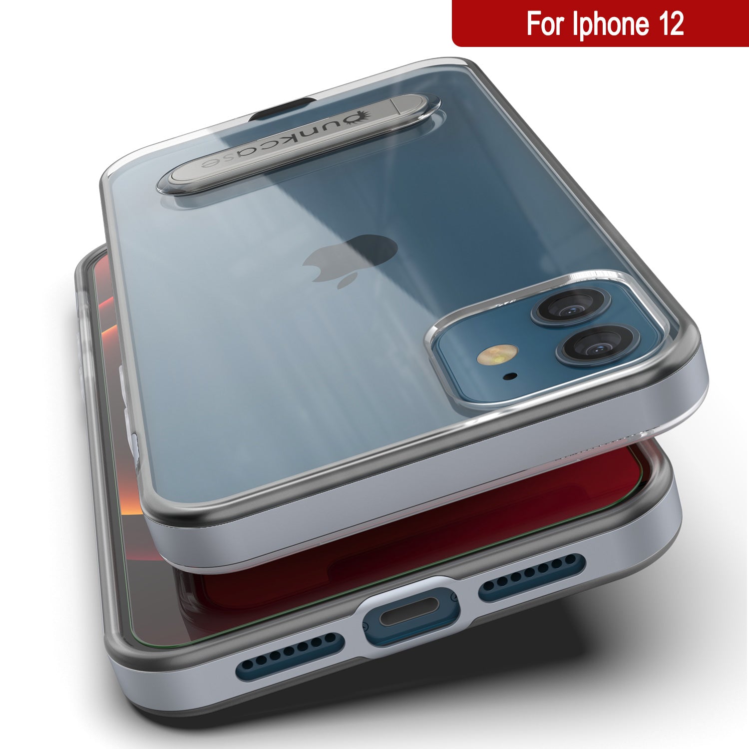 iPhone 12 Case, PUNKcase [LUCID 3.0 Series] [Slim Fit] Protective Cover w/ Integrated Screen Protector [Silver]