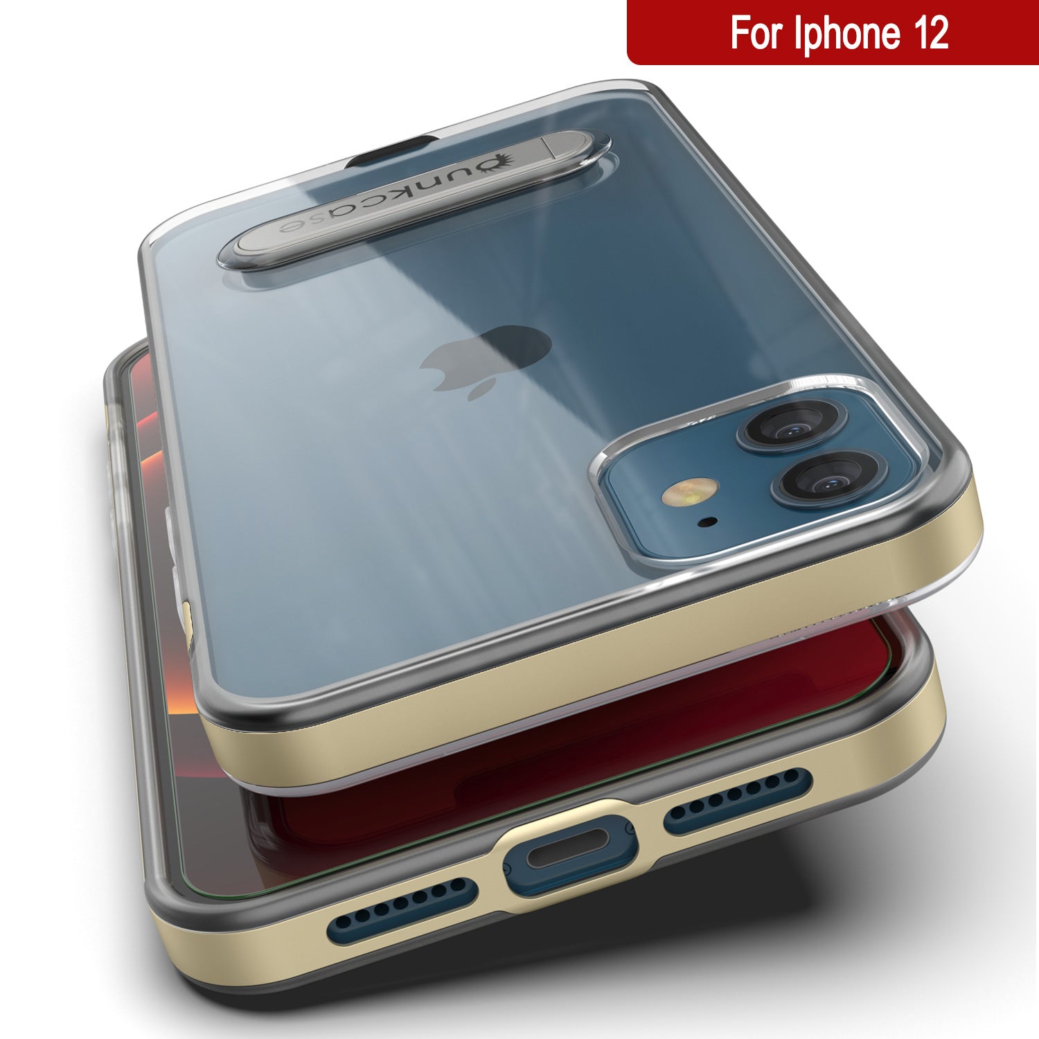 iPhone 12 Case, PUNKcase [LUCID 3.0 Series] [Slim Fit] Protective Cover w/ Integrated Screen Protector [Gold]