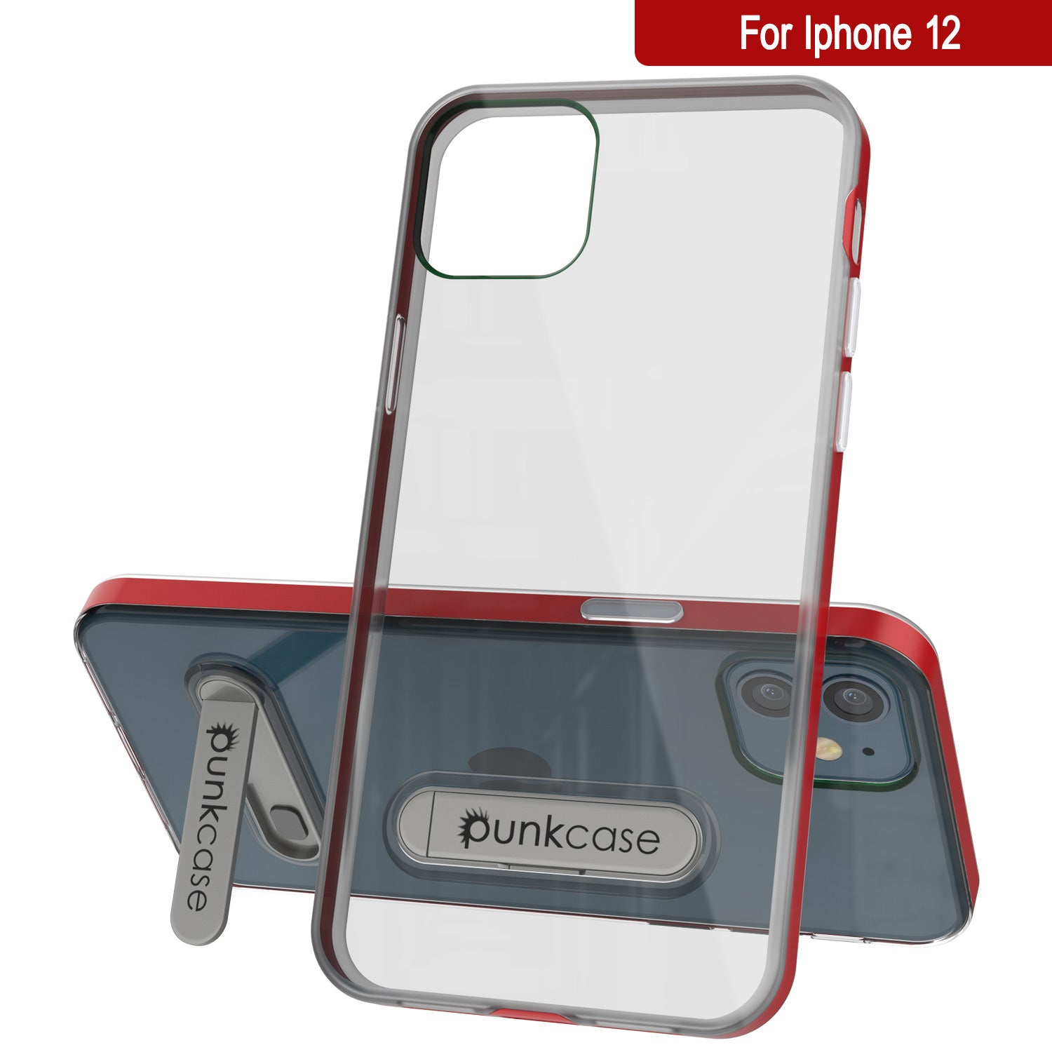 iPhone 12 Case, PUNKcase [LUCID 3.0 Series] [Slim Fit] Protective Cover w/ Integrated Screen Protector [Red]
