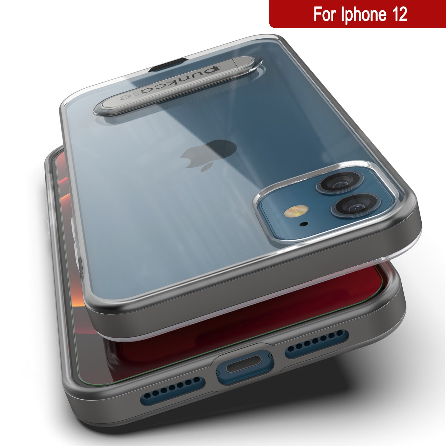 iPhone 12 Case, PUNKcase [LUCID 3.0 Series] [Slim Fit] Protective Cover w/ Integrated Screen Protector [Grey]