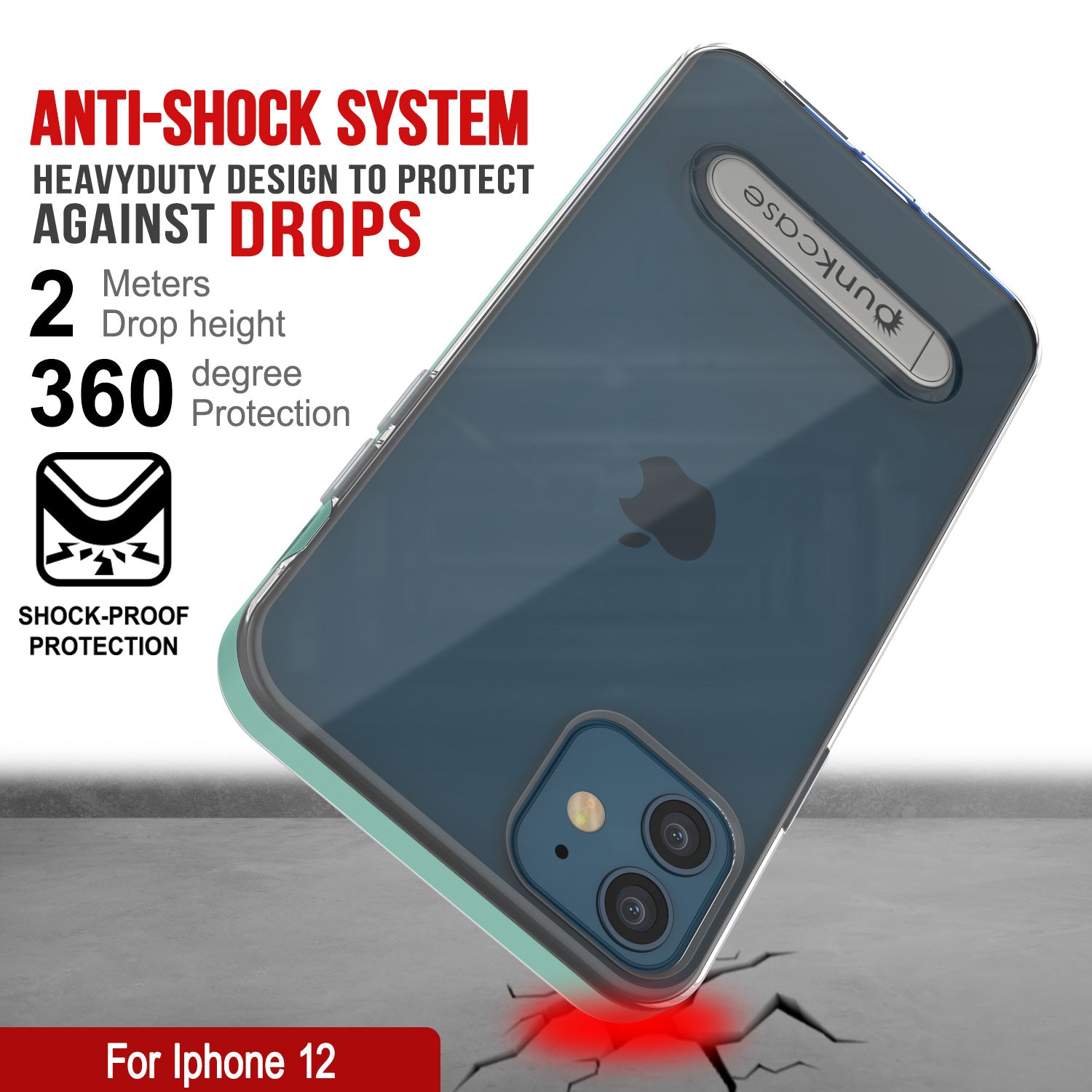 iPhone 12 Case, PUNKcase [LUCID 3.0 Series] [Slim Fit] Protective Cover w/ Integrated Screen Protector [Teal]