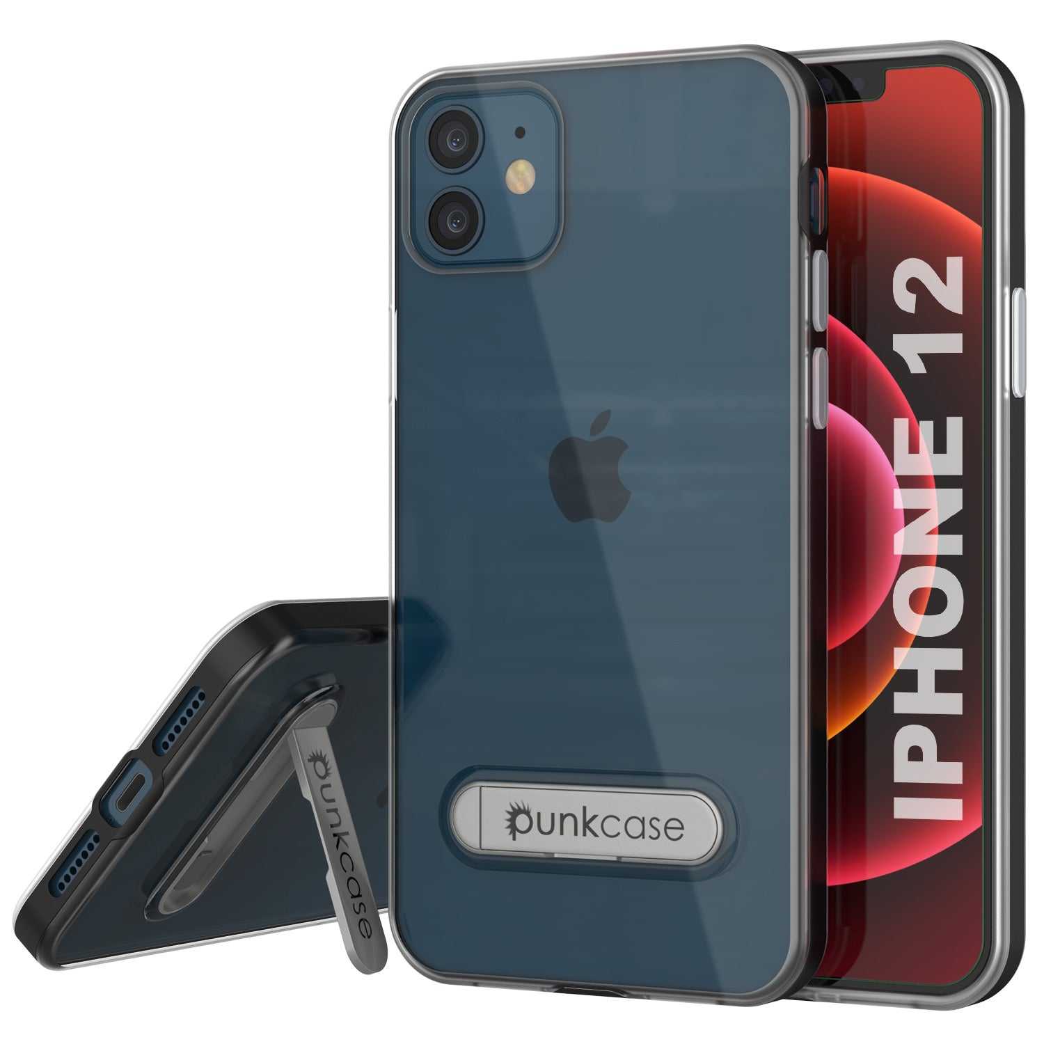 iPhone 12 Case, PUNKcase [LUCID 3.0 Series] [Slim Fit] Protective Cover w/ Integrated Screen Protector [Black]